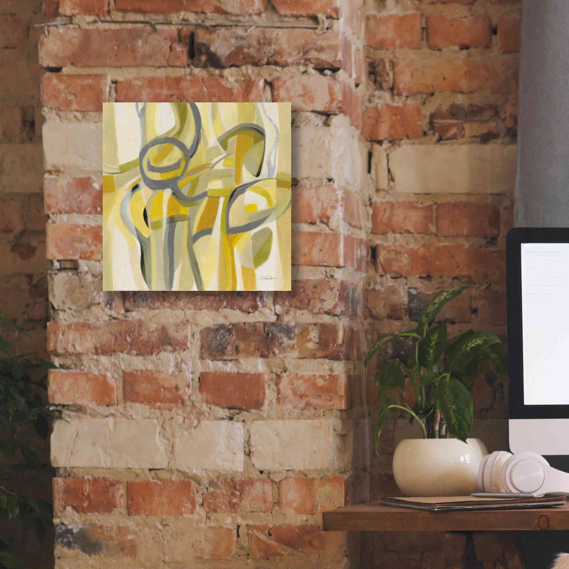 Epic Art 'Mid Mod Yellow' by Silvia Vassileva, Canvas Wall Art,12 x 12