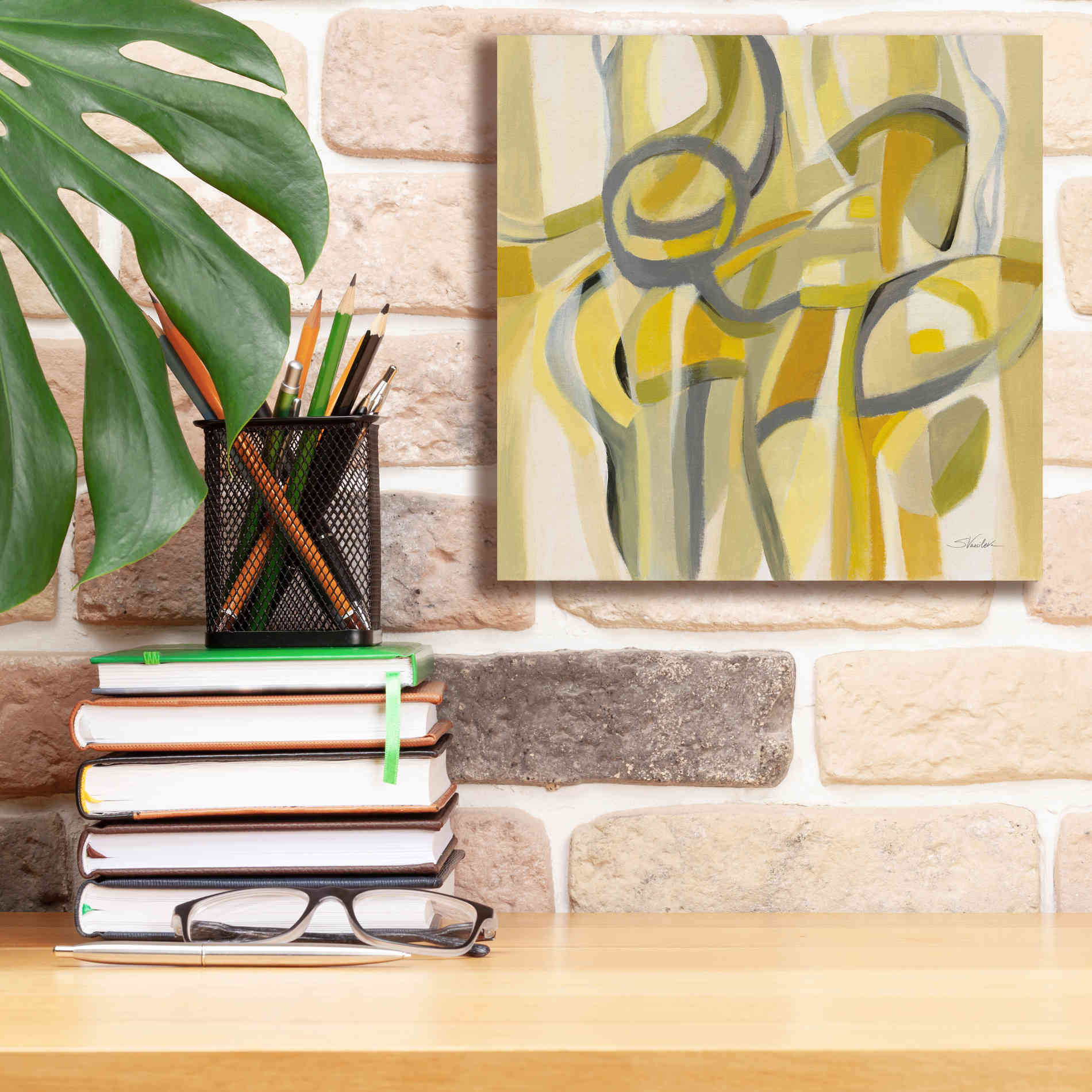 Epic Art 'Mid Mod Yellow' by Silvia Vassileva, Canvas Wall Art,12 x 12
