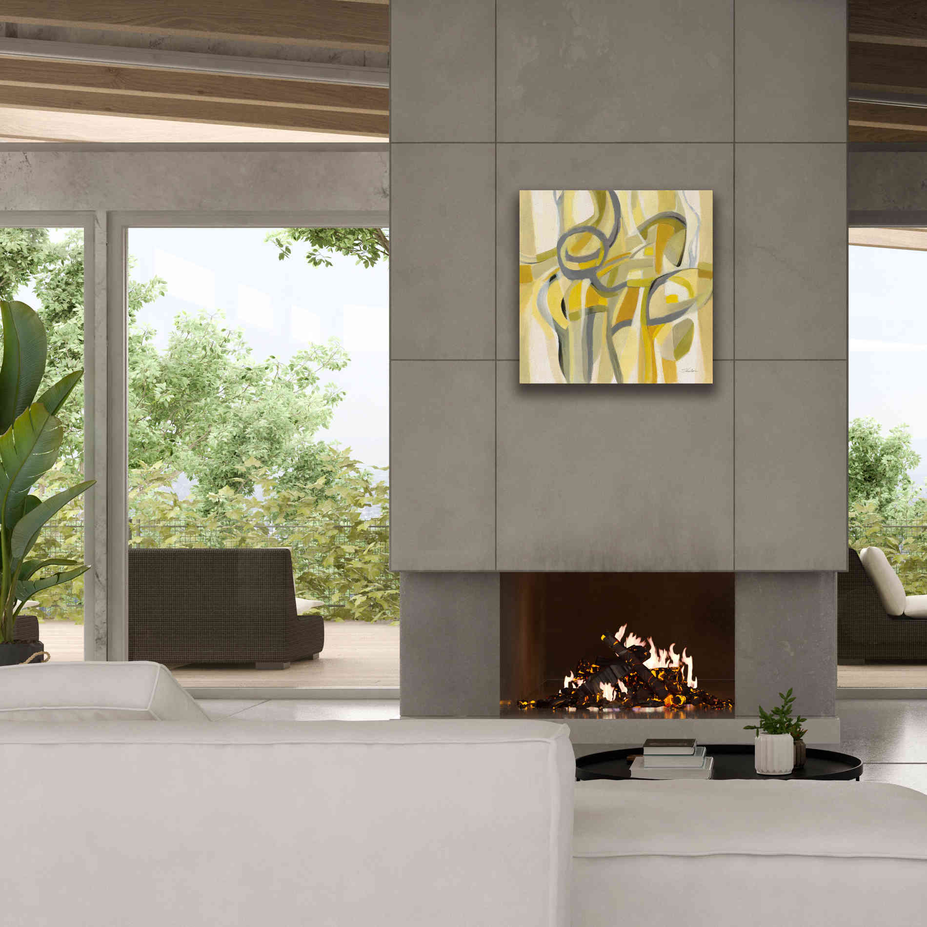 Epic Art 'Mid Mod Yellow' by Silvia Vassileva, Canvas Wall Art,26 x 26