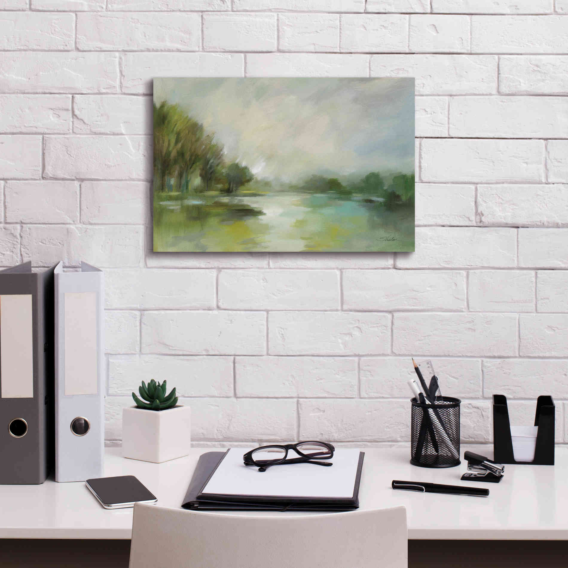 Epic Art 'Lakeside Fog' by Silvia Vassileva, Canvas Wall Art,18 x 12