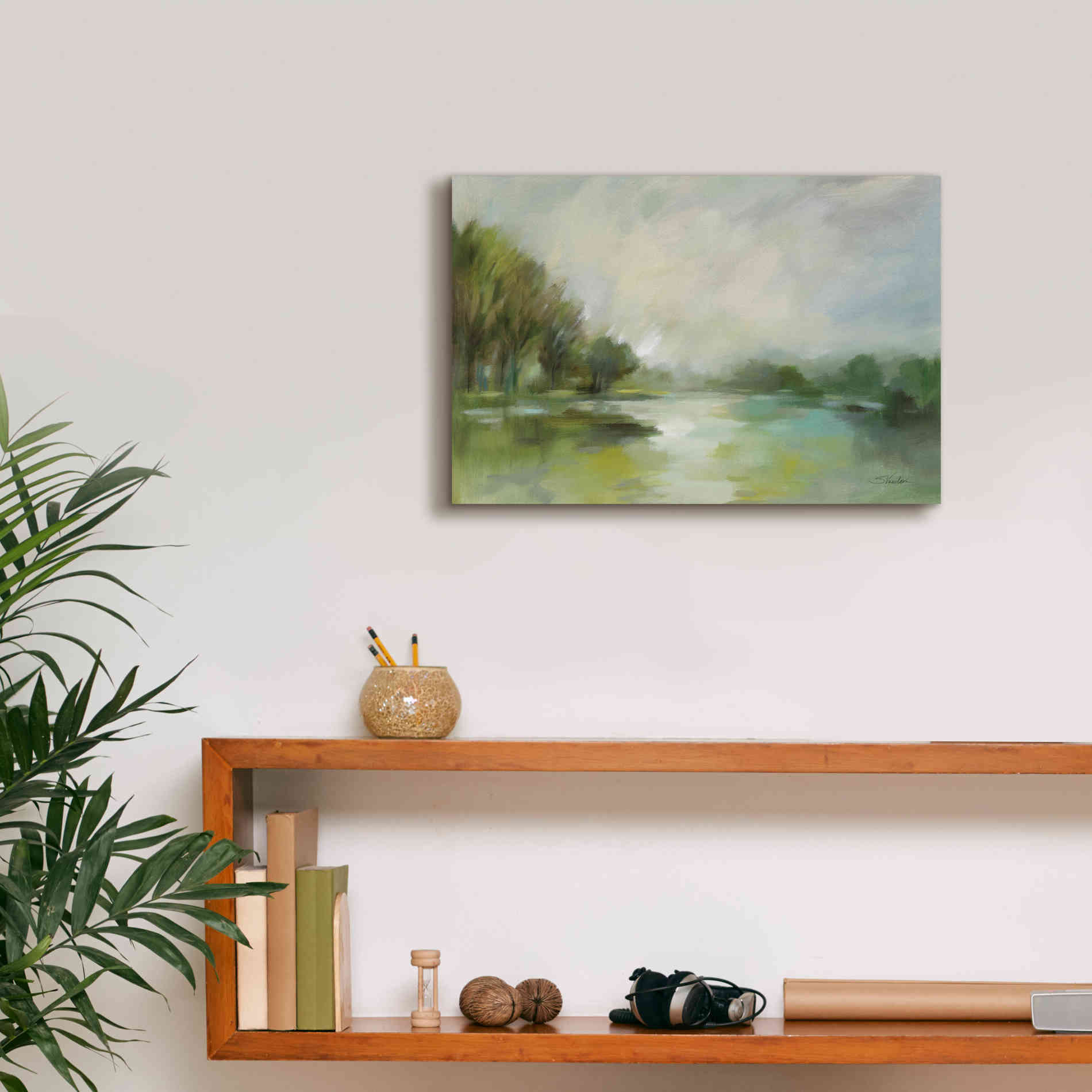 Epic Art 'Lakeside Fog' by Silvia Vassileva, Canvas Wall Art,18 x 12