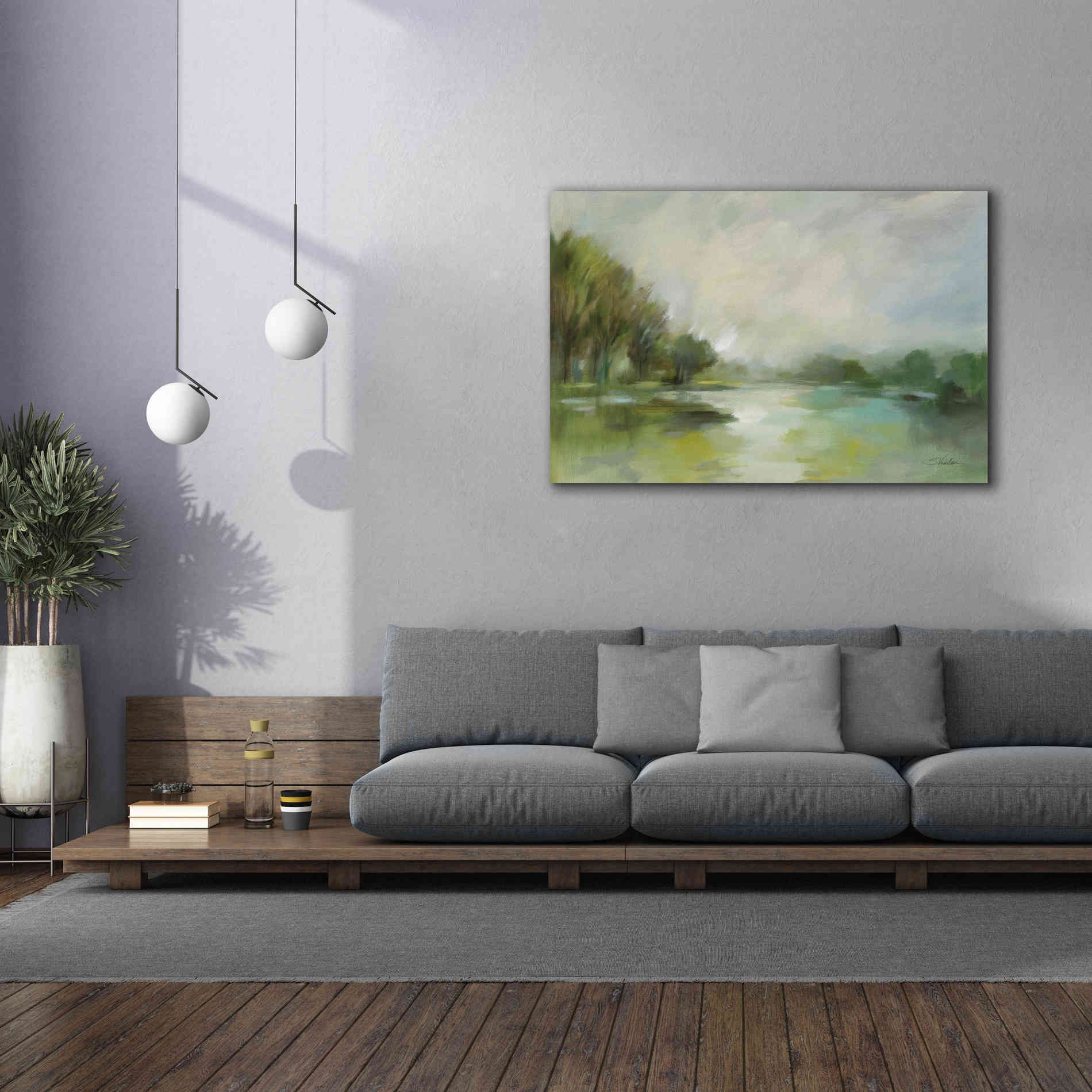 Epic Art 'Lakeside Fog' by Silvia Vassileva, Canvas Wall Art,60 x 40