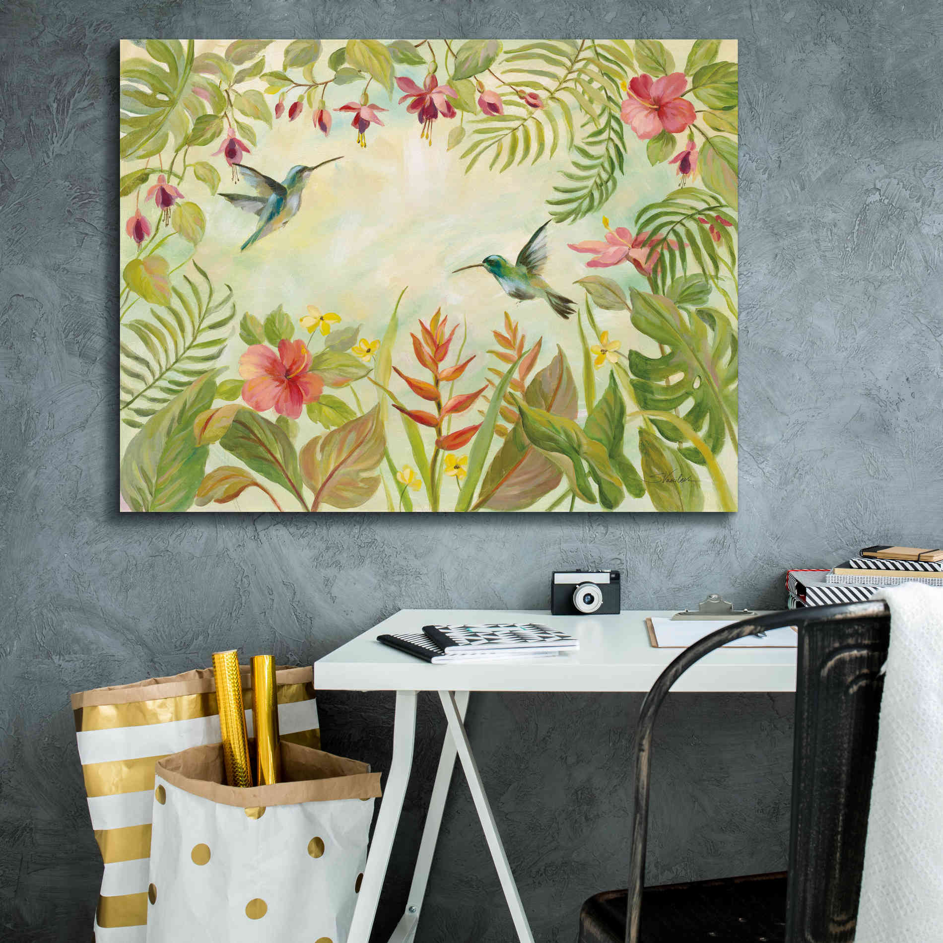 Epic Art 'Hummingbirds Song I' by Silvia Vassileva, Canvas Wall Art,34 x 26