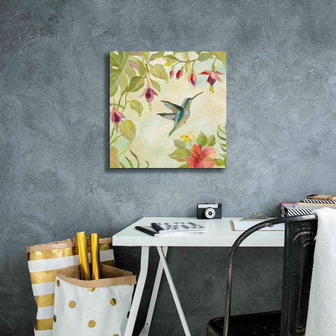 Image of Epic Art 'Hummingbirds Song II' by Silvia Vassileva, Canvas Wall Art,18 x 18