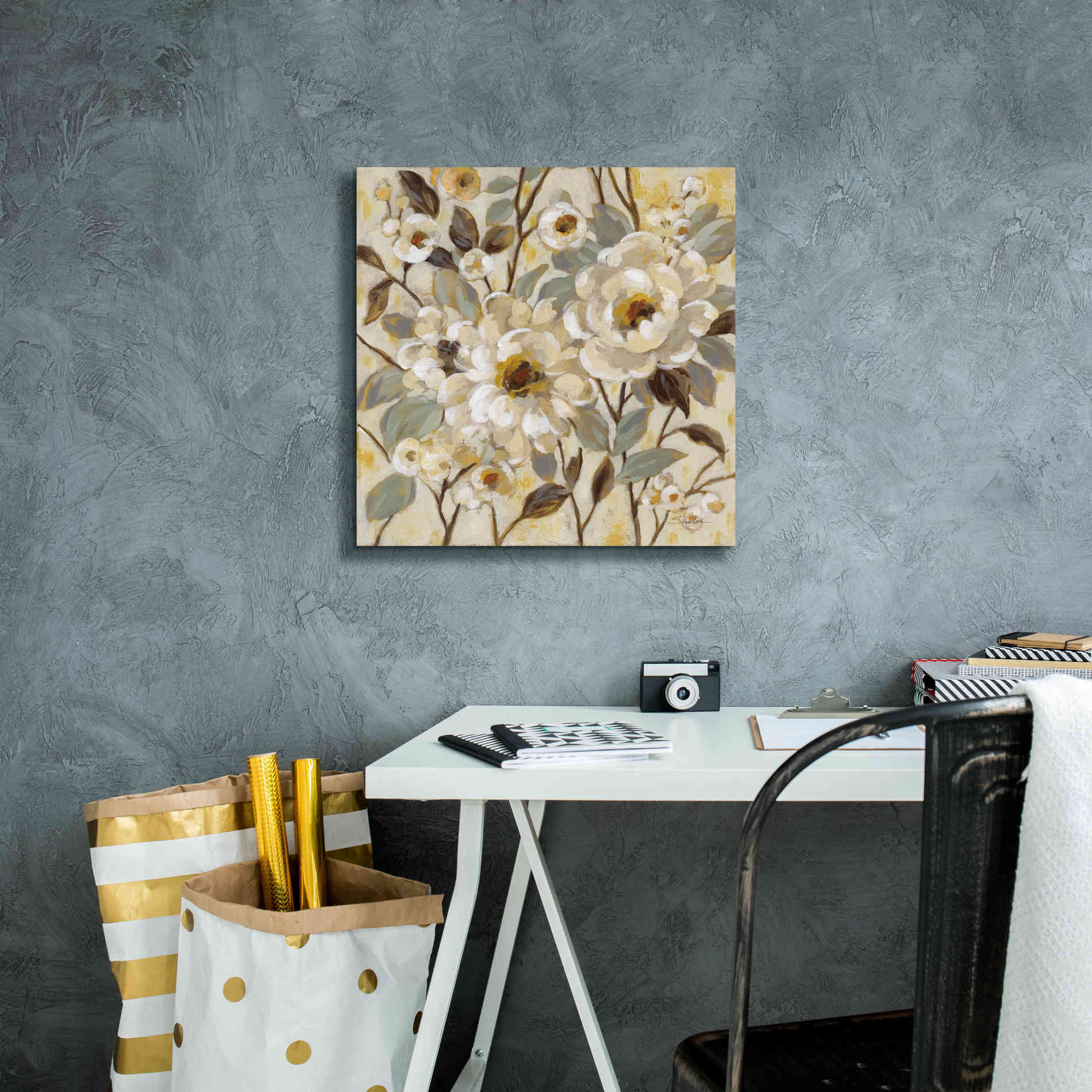 'Golden Nature' by Silvia Vassileva, Canvas Wall Art,18 x 18