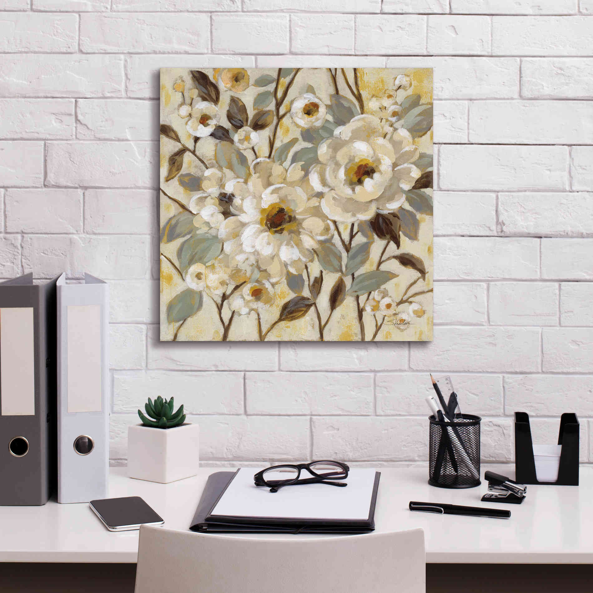'Golden Nature' by Silvia Vassileva, Canvas Wall Art,18 x 18