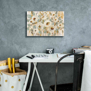 'White Gold and Sage Floral' by Silvia Vassileva, Canvas Wall Art,18 x 12
