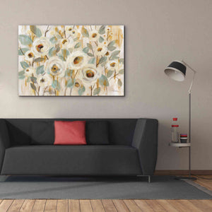 'White Gold and Sage Floral' by Silvia Vassileva, Canvas Wall Art,60 x 40