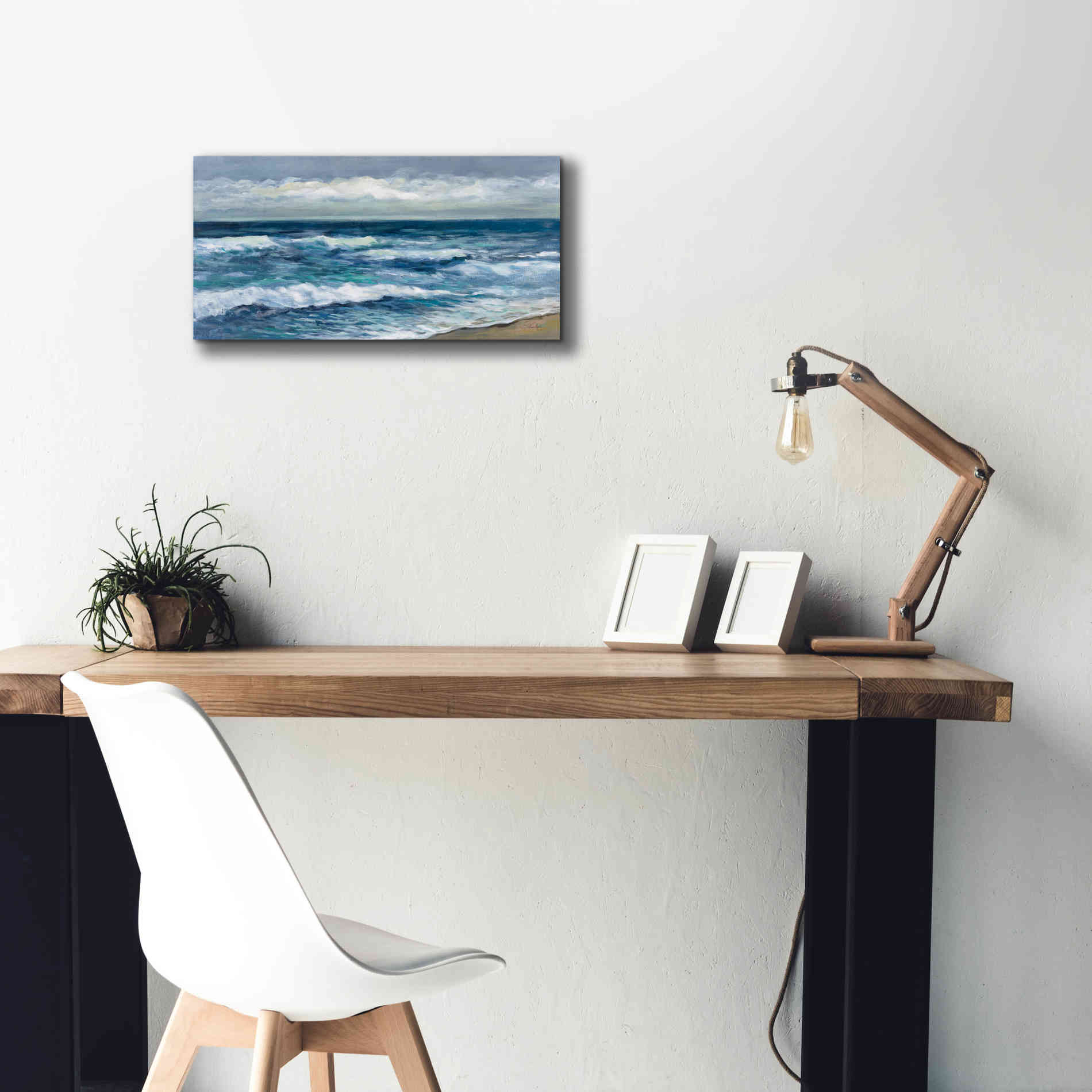 'Indigo Sea 2' by Silvia Vassileva, Canvas Wall Art,24 x 12