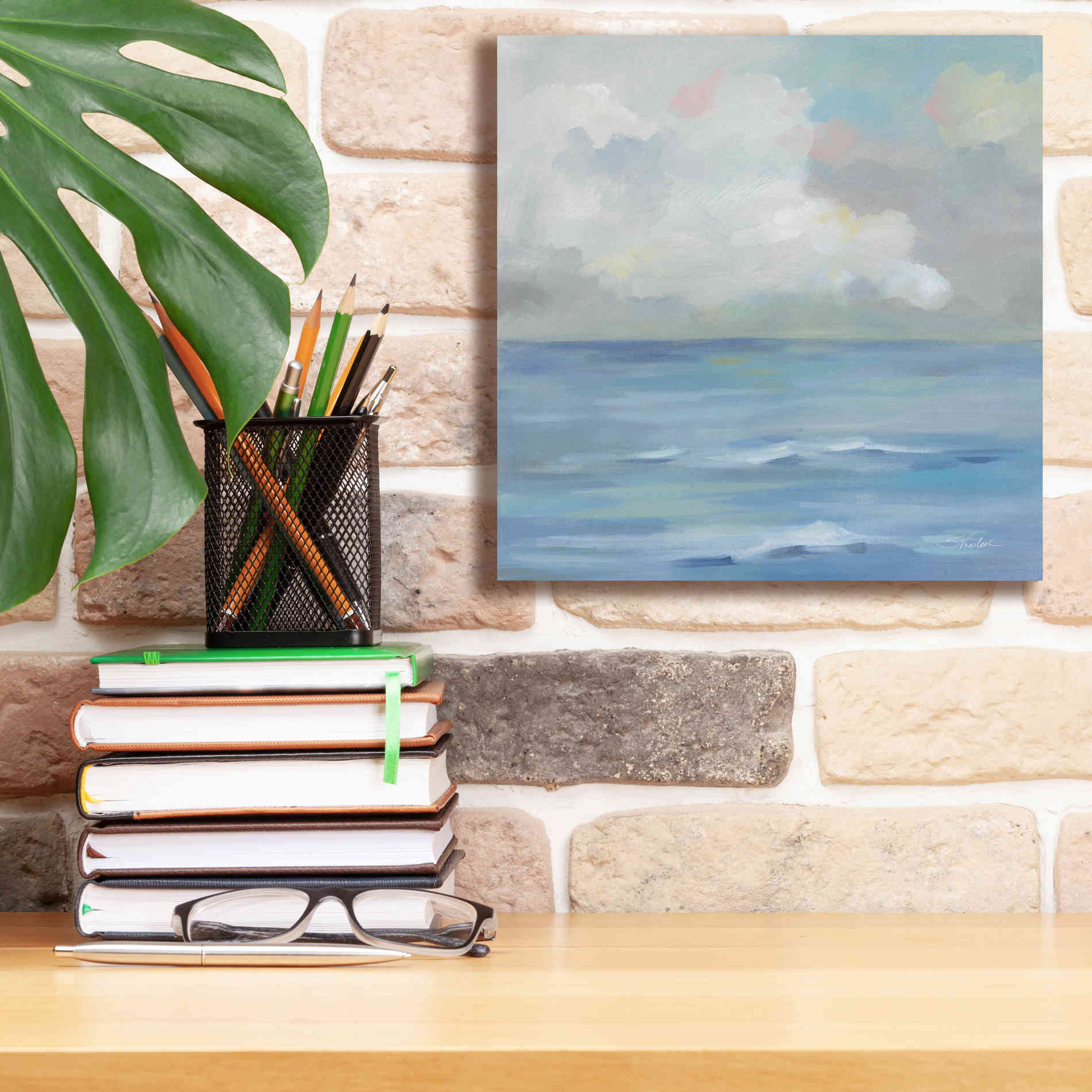 'Morning Seaside Clouds' by Silvia Vassileva, Canvas Wall Art,12 x 12