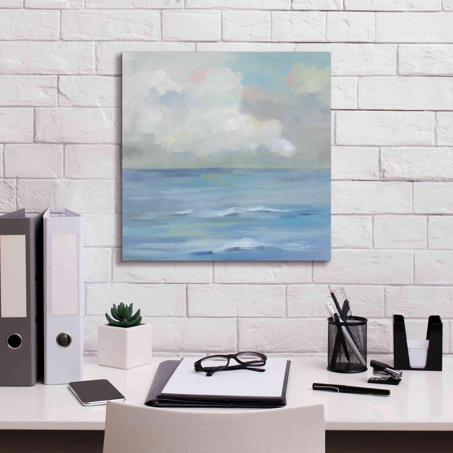 'Morning Seaside Clouds' by Silvia Vassileva, Canvas Wall Art,18 x 18