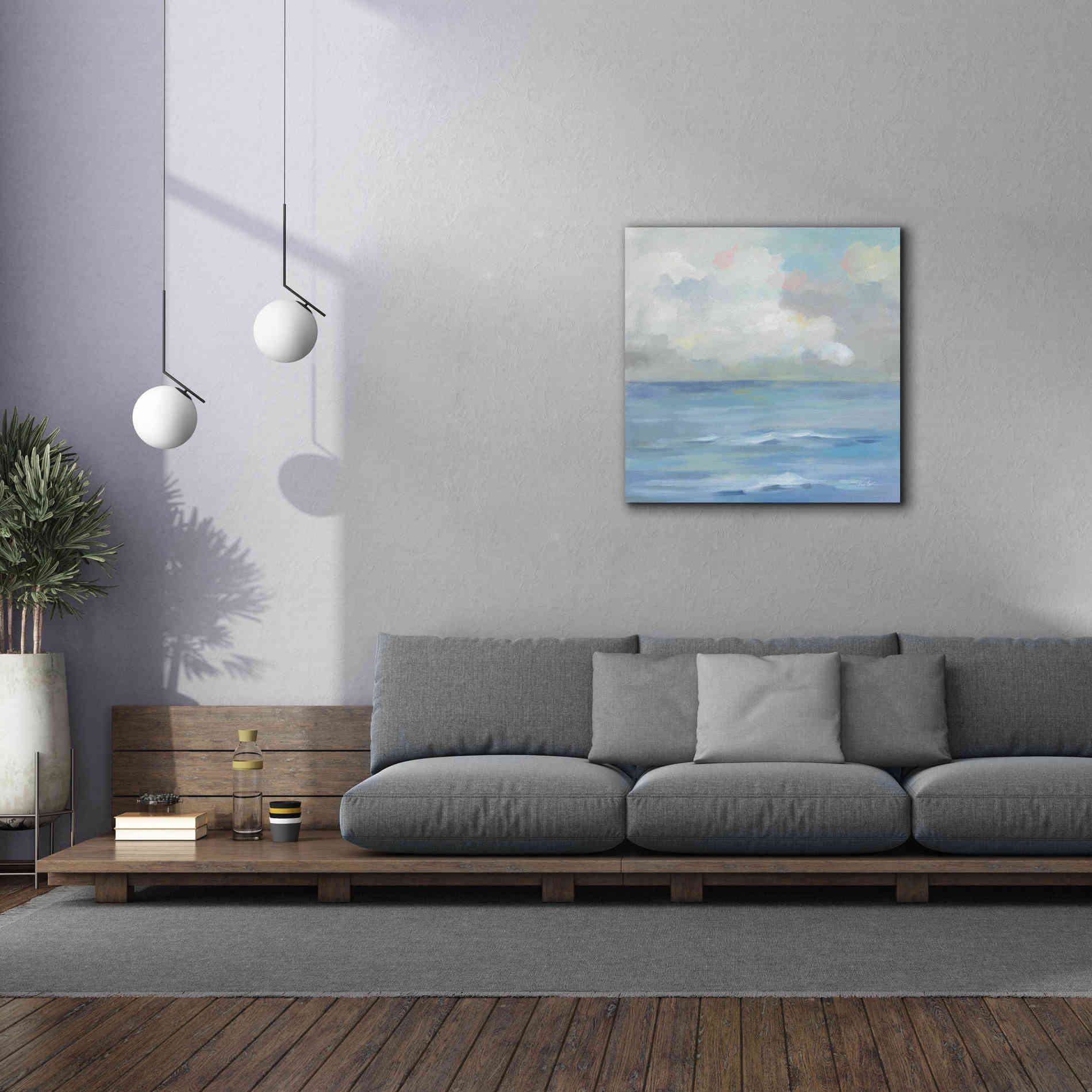 'Morning Seaside Clouds' by Silvia Vassileva, Canvas Wall Art,37 x 37