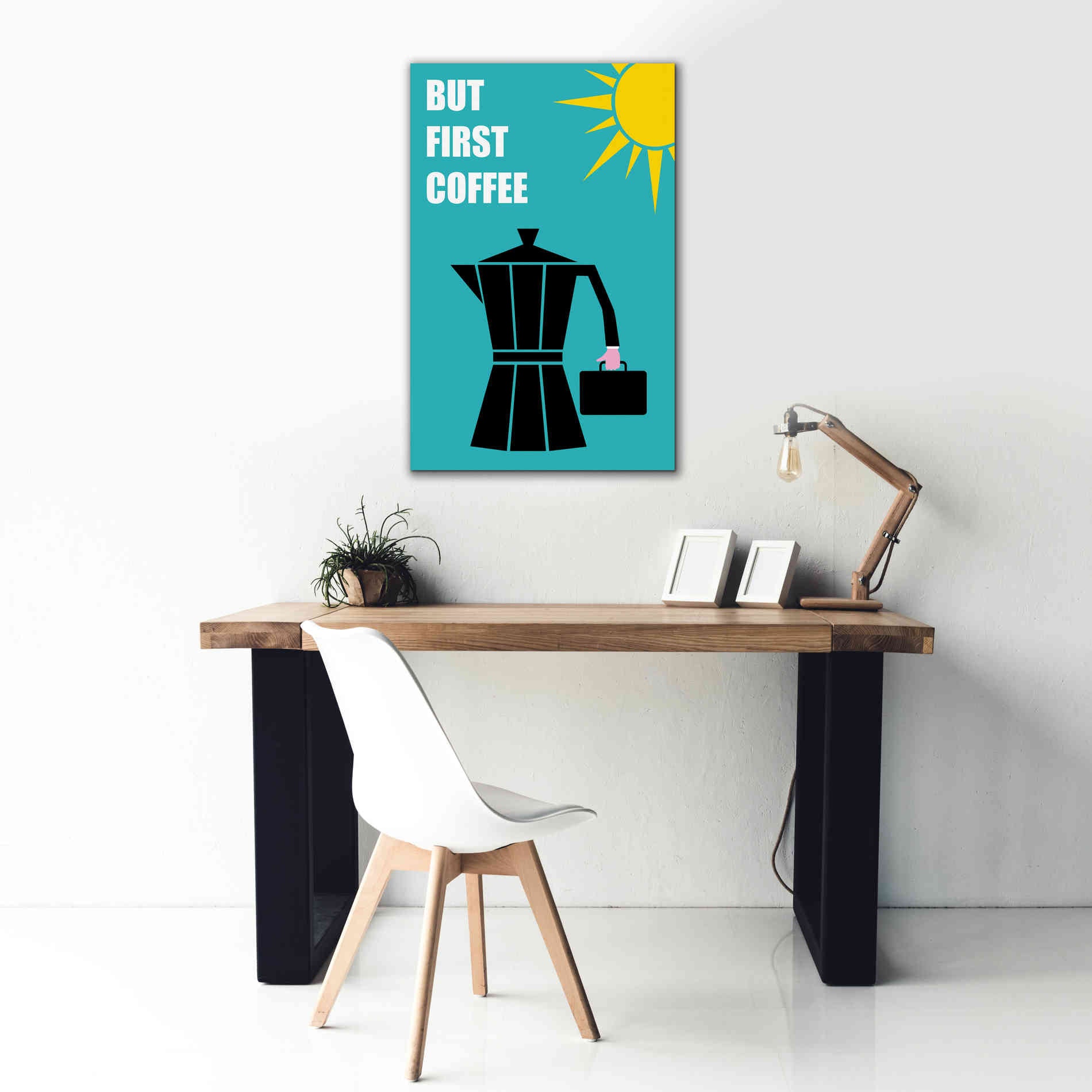 'But First Coffee' by Cesare Bellassai, Canvas Wall Art,26 x 40