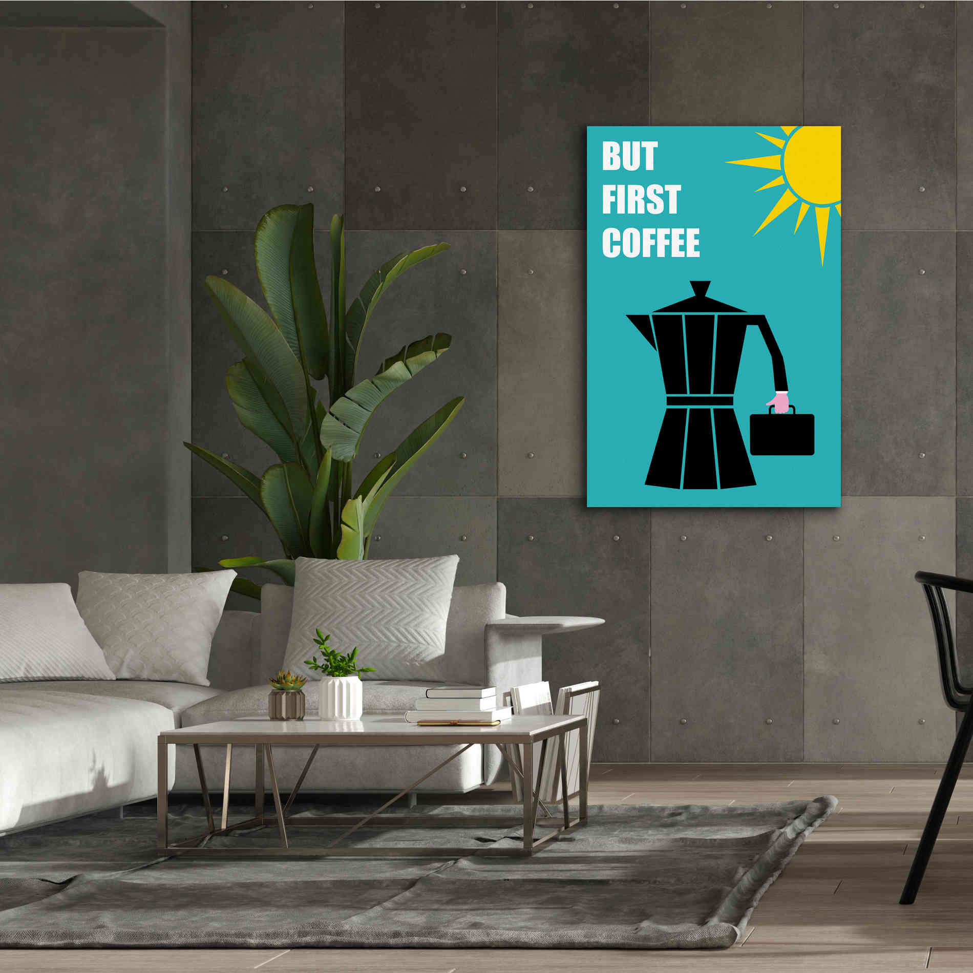 'But First Coffee' by Cesare Bellassai, Canvas Wall Art,40 x 60