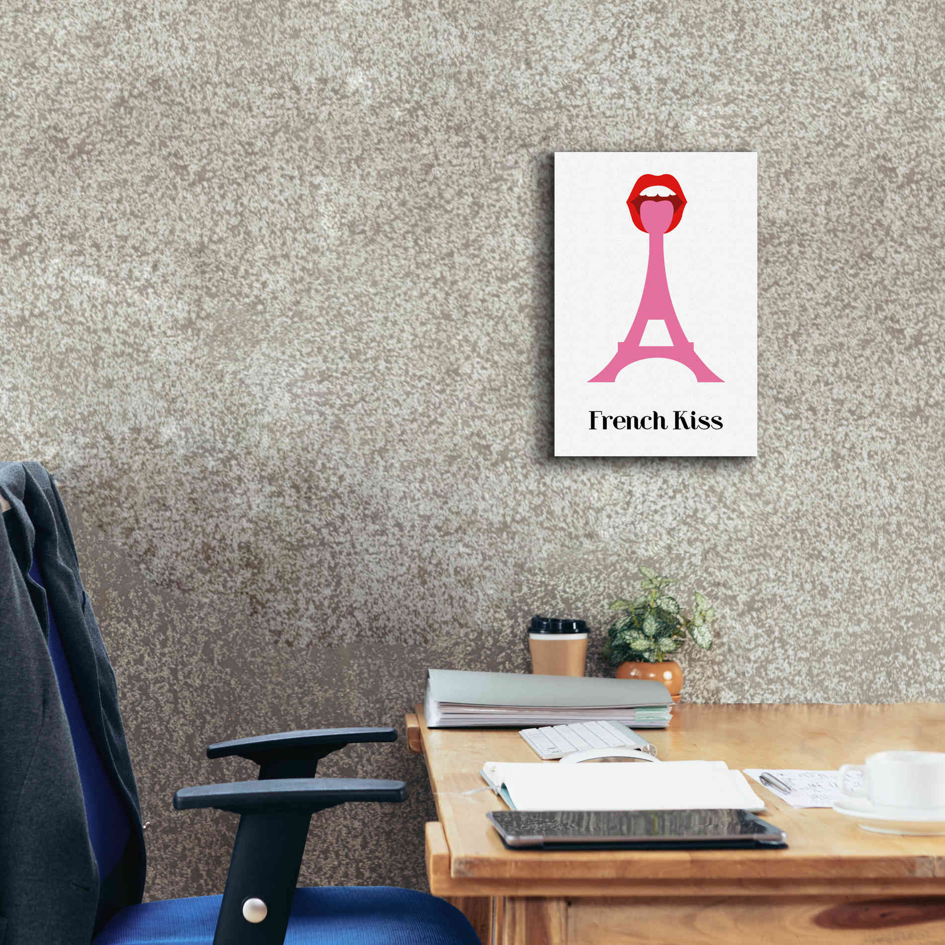 'French Kiss' by Cesare Bellassai, Canvas Wall Art,12 x 18