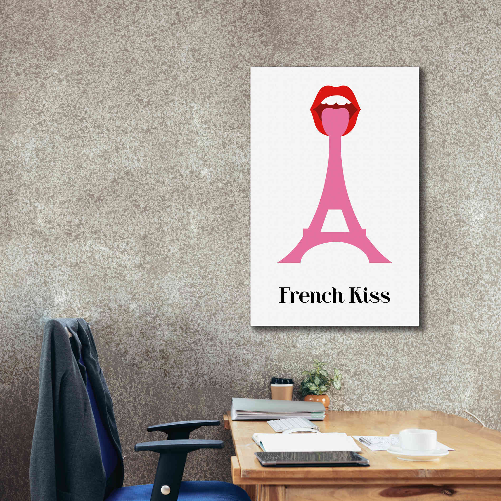 'French Kiss' by Cesare Bellassai, Canvas Wall Art,26 x 40