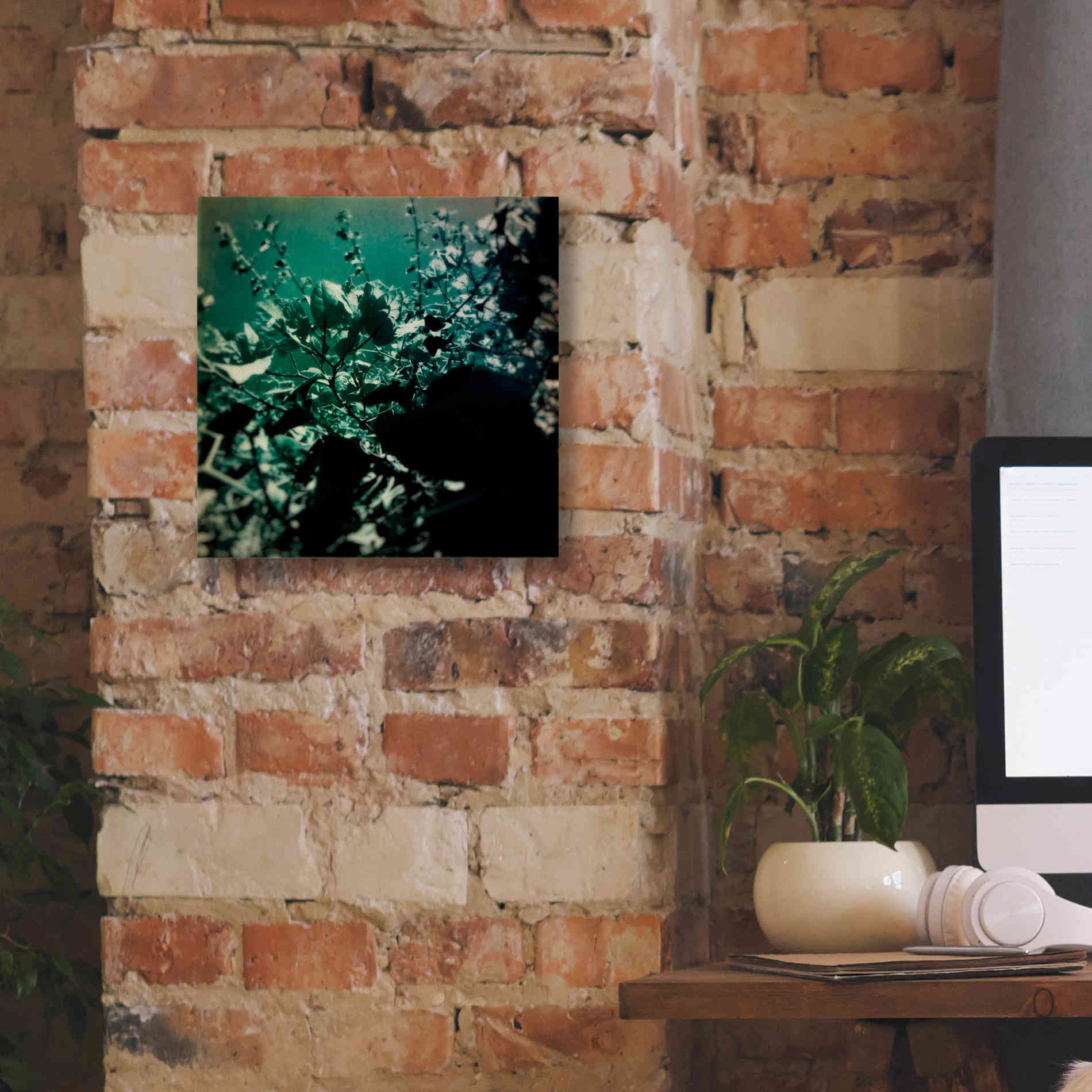 'Green Poem' by Cesare Bellassai, Canvas Wall Art,12 x 12