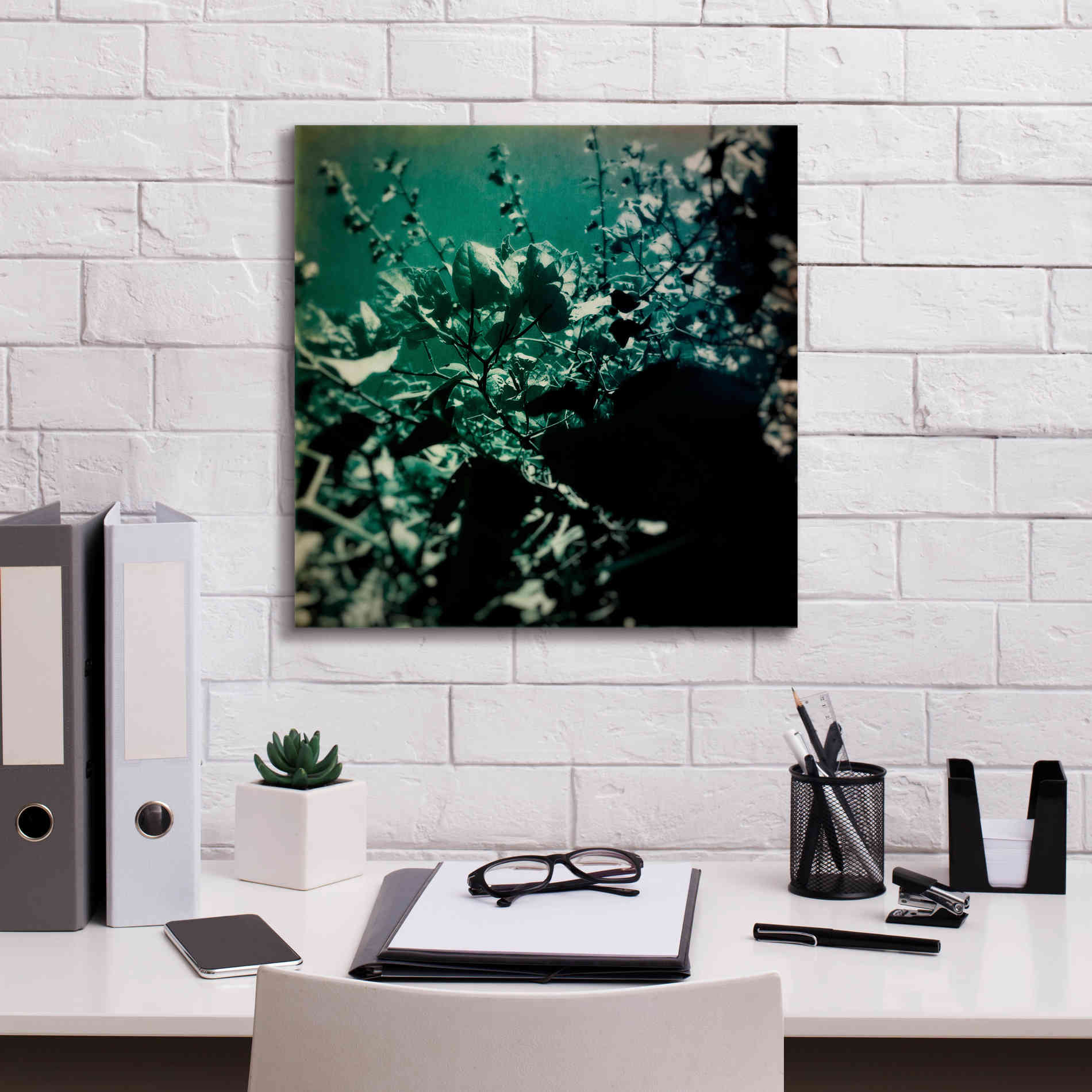 'Green Poem' by Cesare Bellassai, Canvas Wall Art,18 x 18