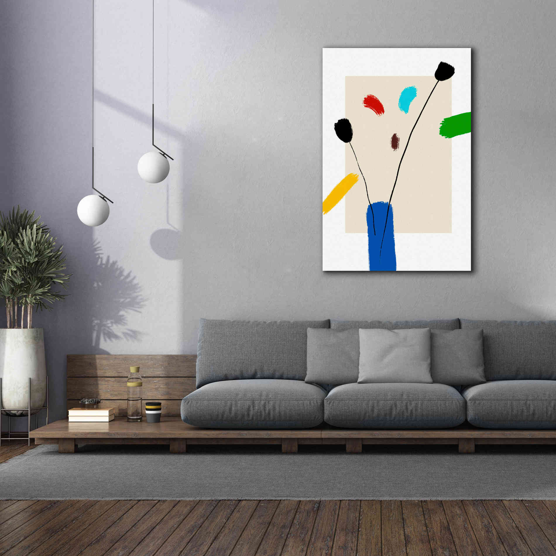 'Happy Flowers' by Cesare Bellassai, Canvas Wall Art,40 x 60