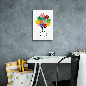 'Holding Some Flowers' by Cesare Bellassai, Canvas Wall Art,12 x 18