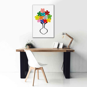 'Holding Some Flowers' by Cesare Bellassai, Canvas Wall Art,26 x 40
