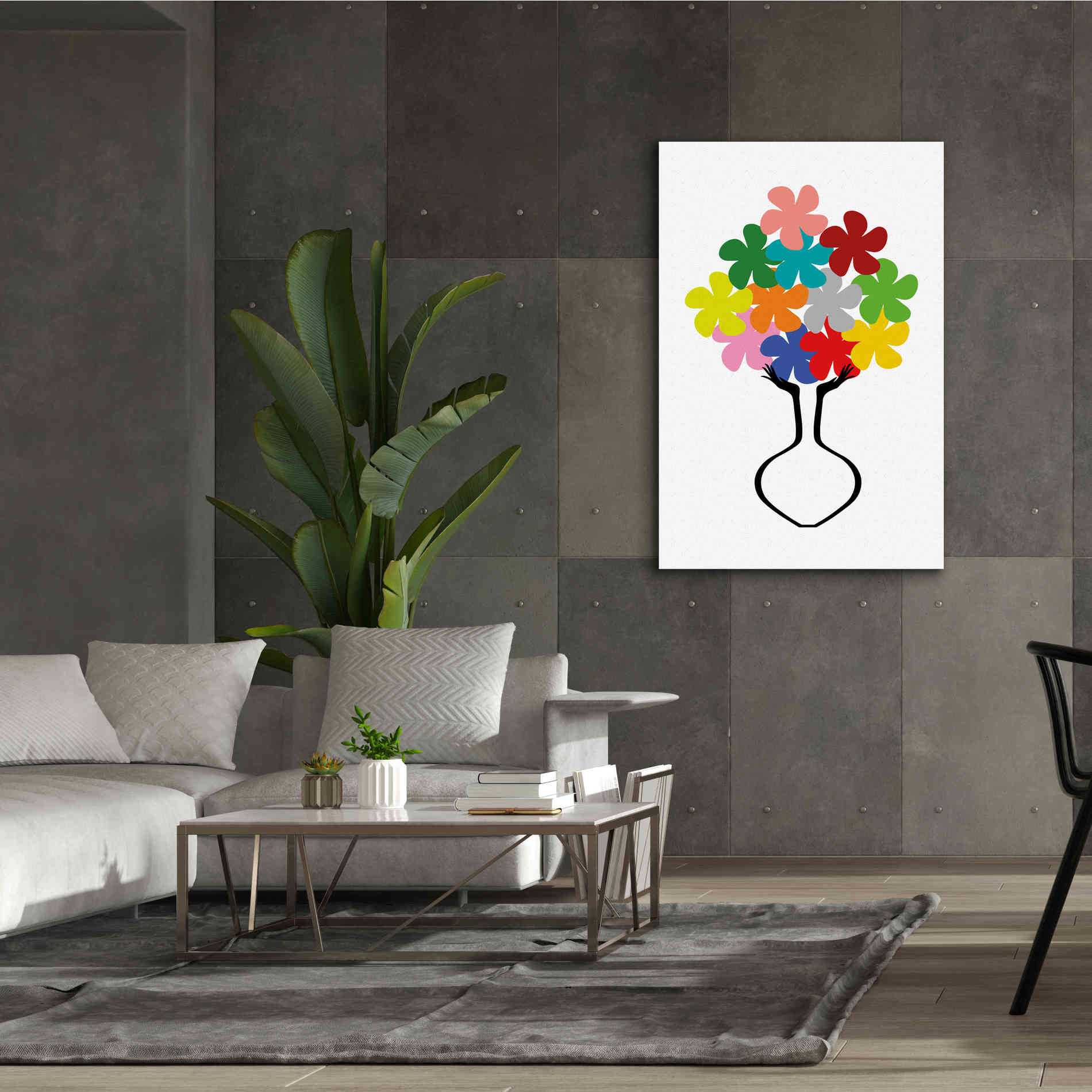 'Holding Some Flowers' by Cesare Bellassai, Canvas Wall Art,40 x 60