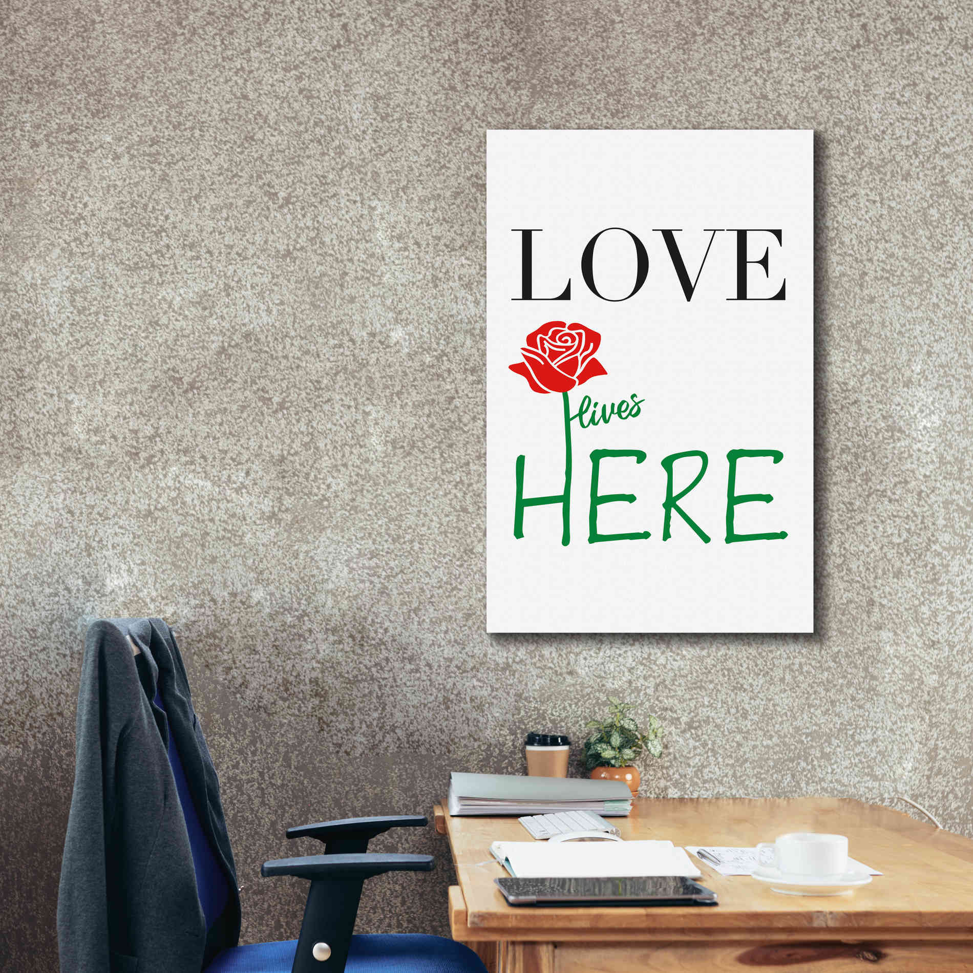 'Love Lives Here' by Cesare Bellassai, Canvas Wall Art,26 x 40