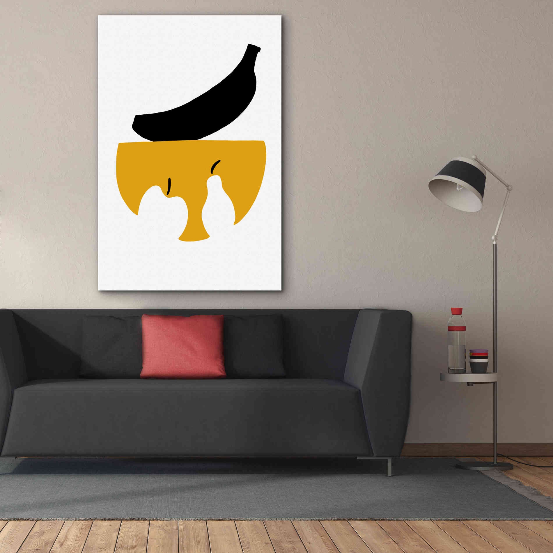 'Still Life with Black Banana' by Cesare Bellassai, Canvas Wall Art,40 x 60