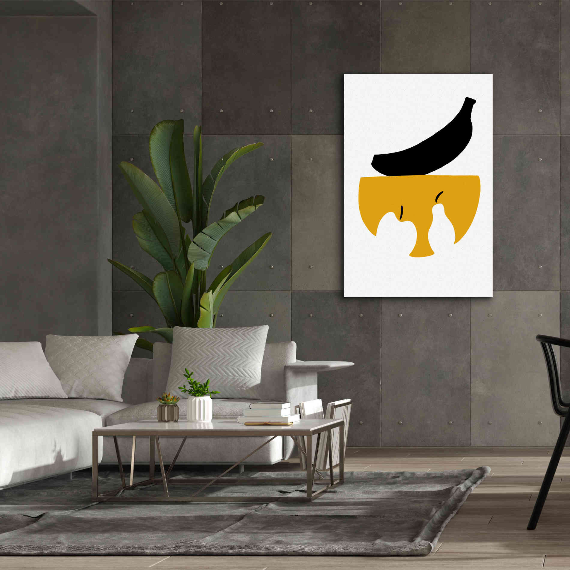'Still Life with Black Banana' by Cesare Bellassai, Canvas Wall Art,40 x 60