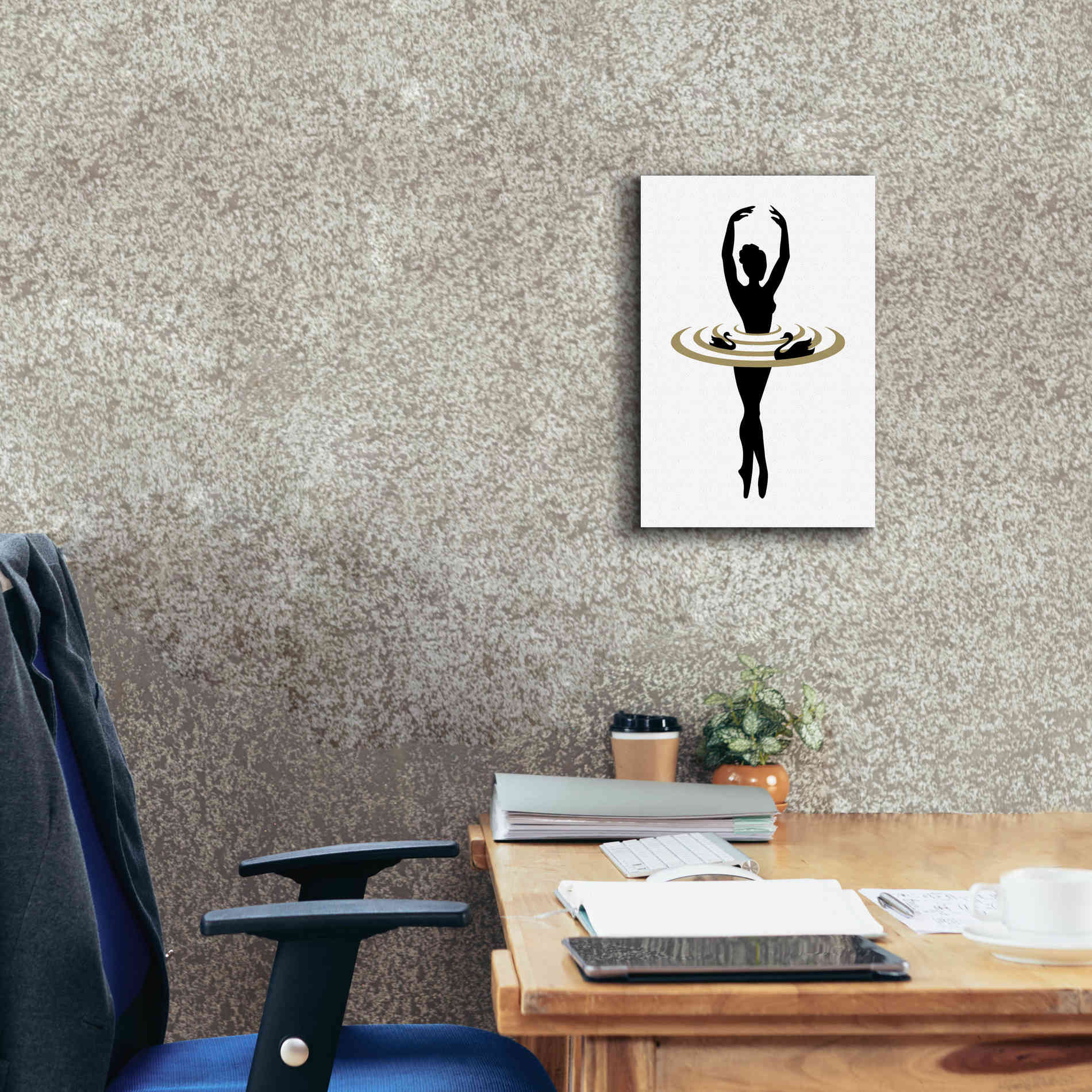 'The Black Swan' by Cesare Bellassai, Canvas Wall Art,12 x 18