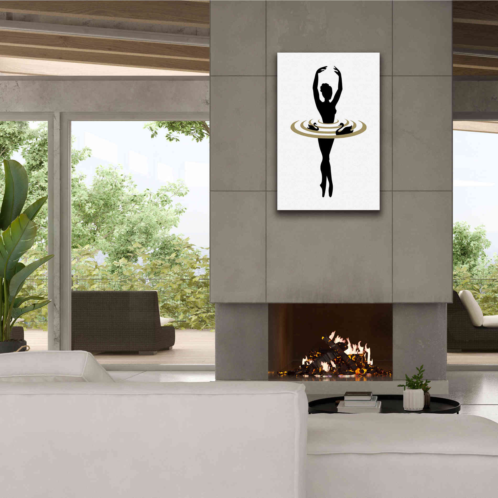 'The Black Swan' by Cesare Bellassai, Canvas Wall Art,26 x 40