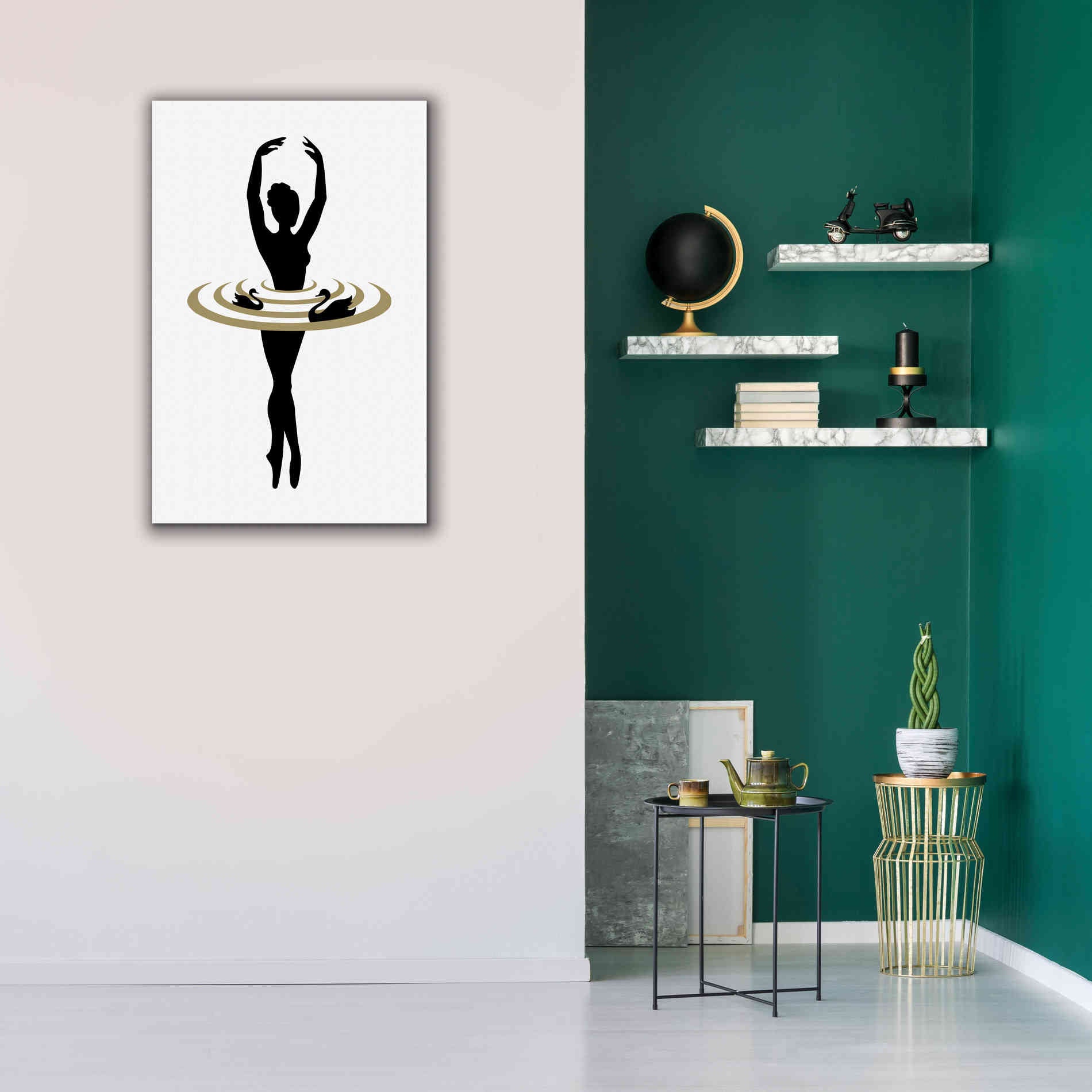 'The Black Swan' by Cesare Bellassai, Canvas Wall Art,26 x 40