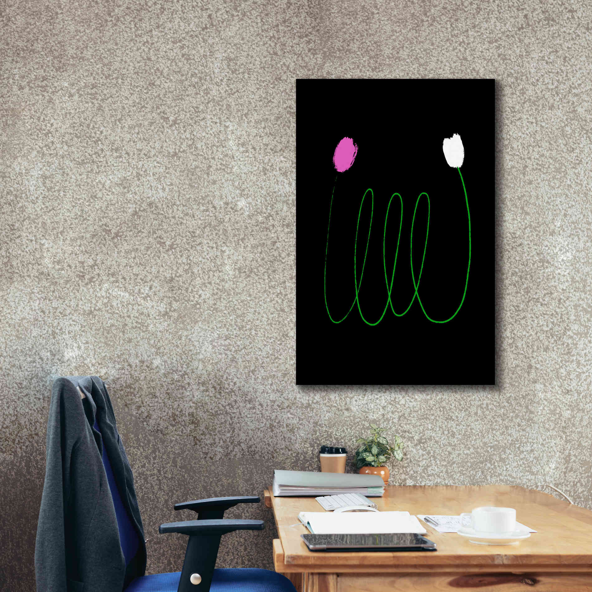 'Two Tulips' by Cesare Bellassai, Canvas Wall Art,26 x 40