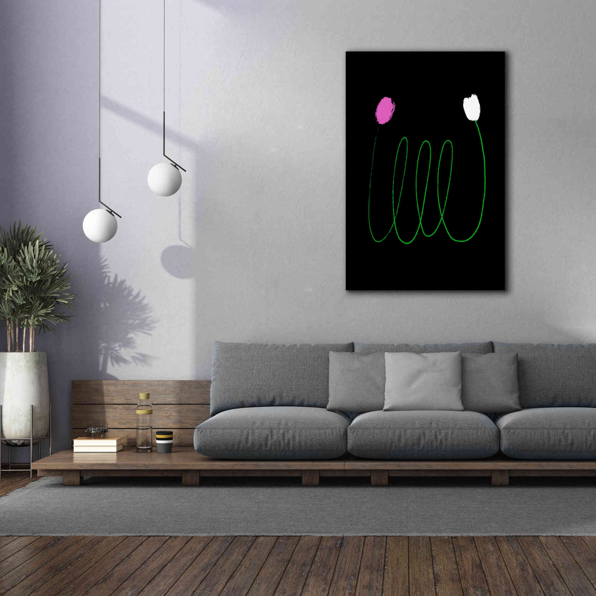 'Two Tulips' by Cesare Bellassai, Canvas Wall Art,40 x 60