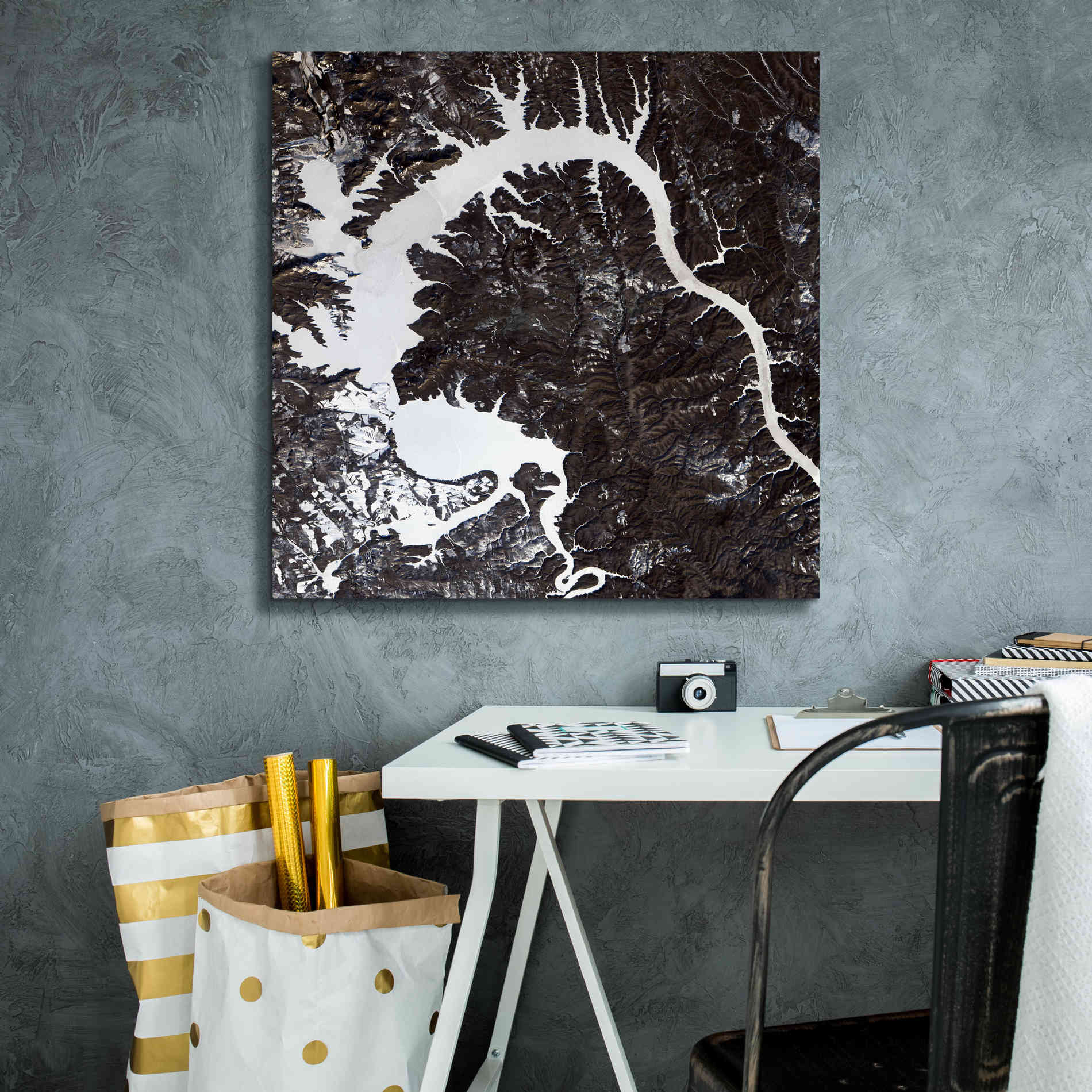 'Earth as Art: Dragon Lake' Canvas Wall Art,26 x 26