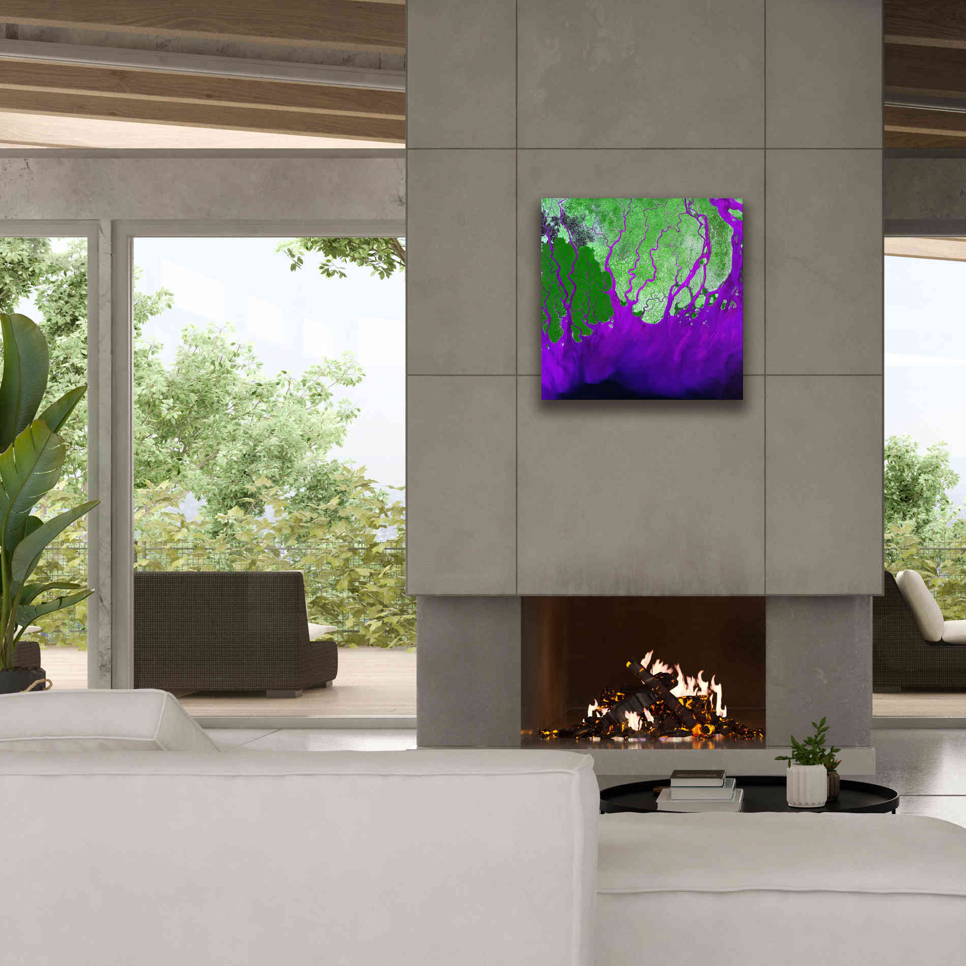 'Earth as Art: Ganges RIver Delta' Canvas Wall Art,26 x 26
