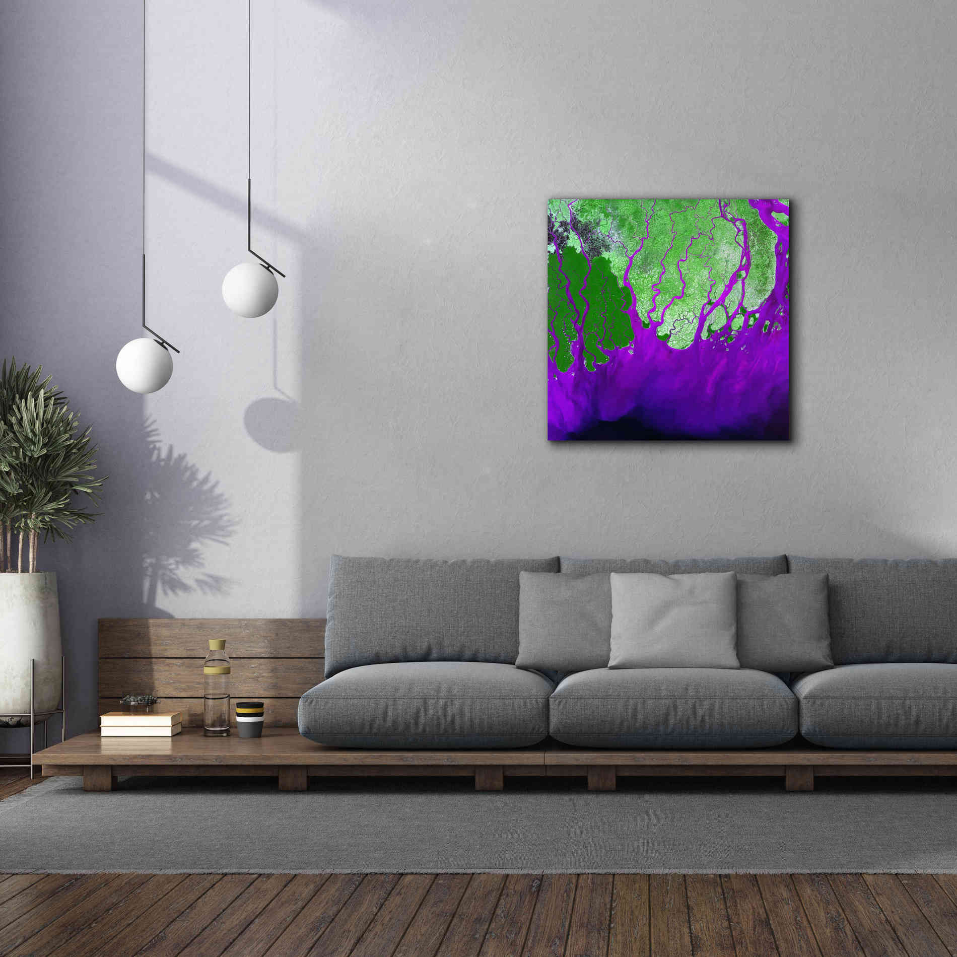 'Earth as Art: Ganges RIver Delta' Canvas Wall Art,37 x 37