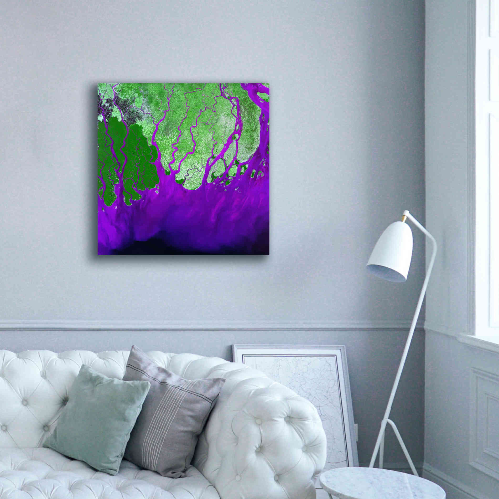 'Earth as Art: Ganges RIver Delta' Canvas Wall Art,37 x 37