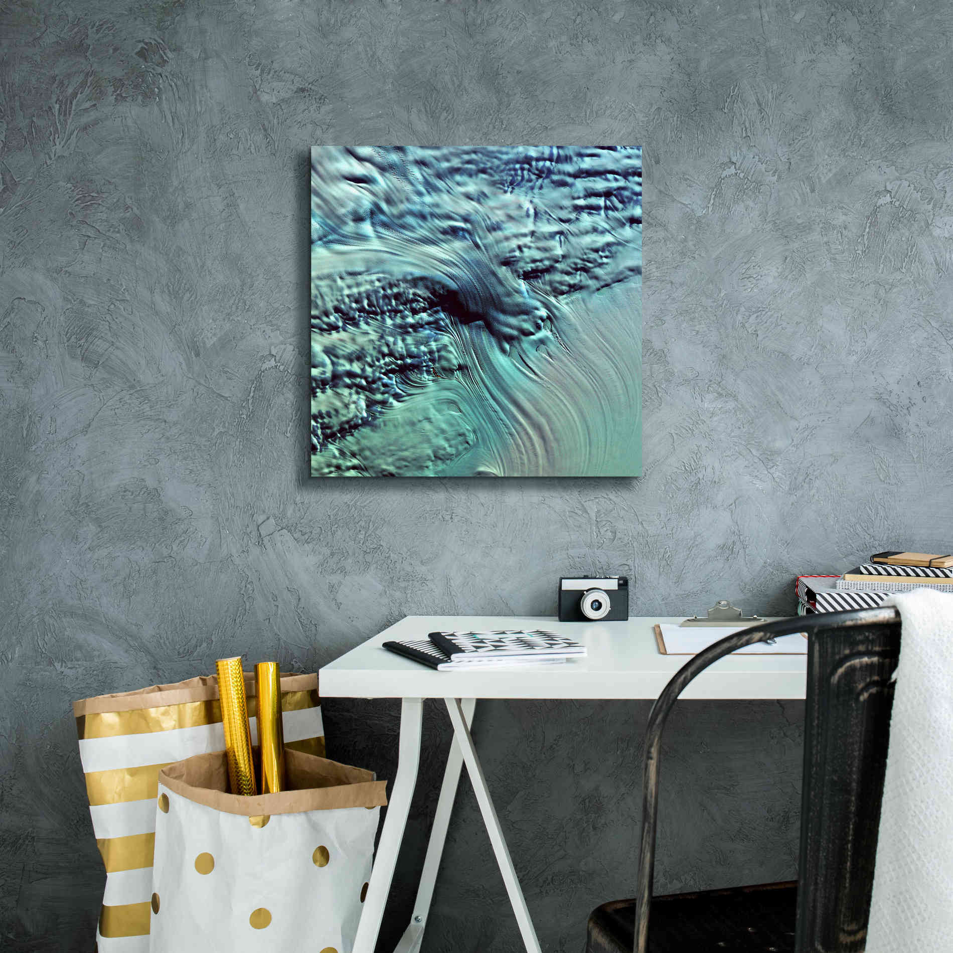 'Earth as Art: Lambert Glacier' Canvas Wall Art,18 x 18