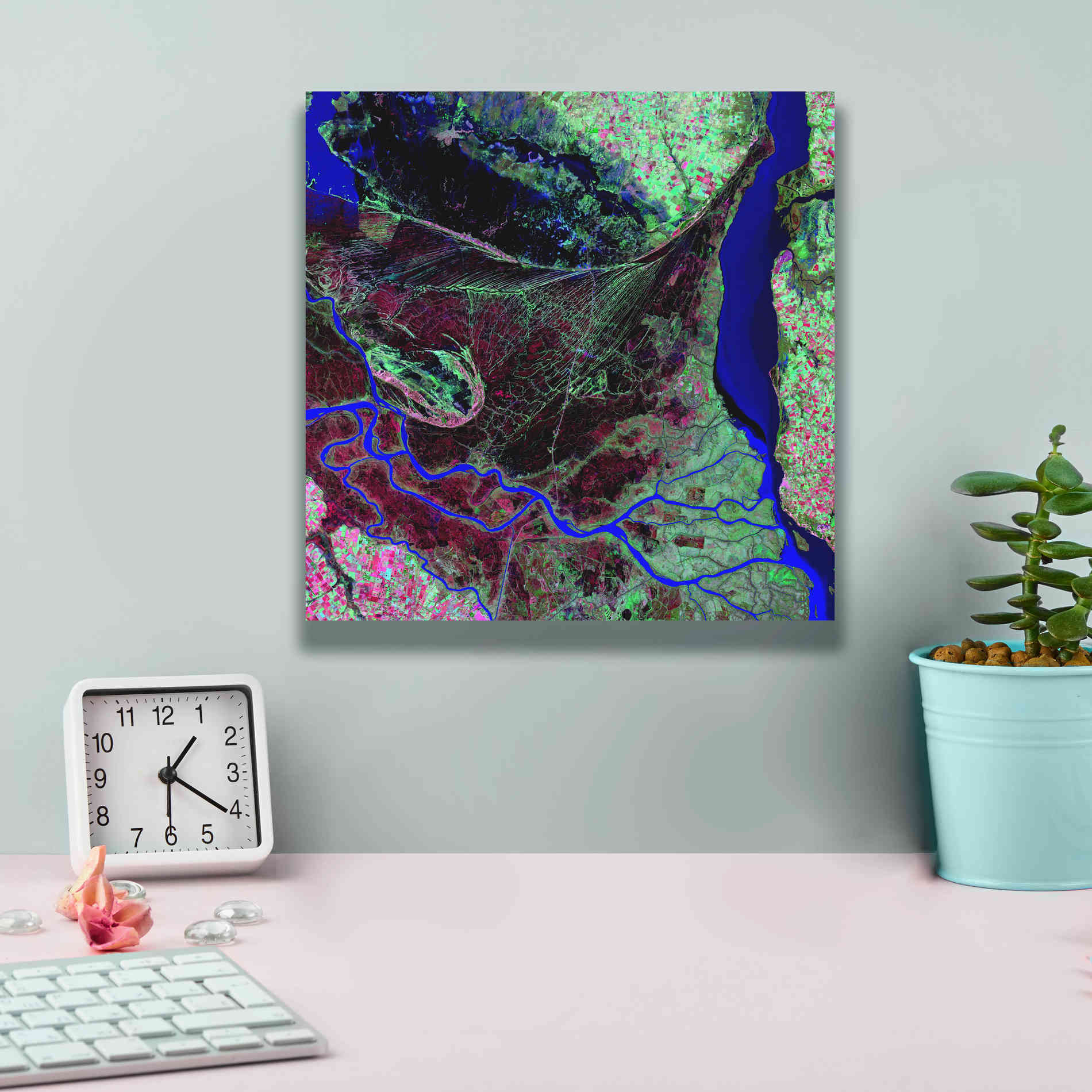 'Earth as Art: Parana River Delta' Canvas Wall Art,12 x 12