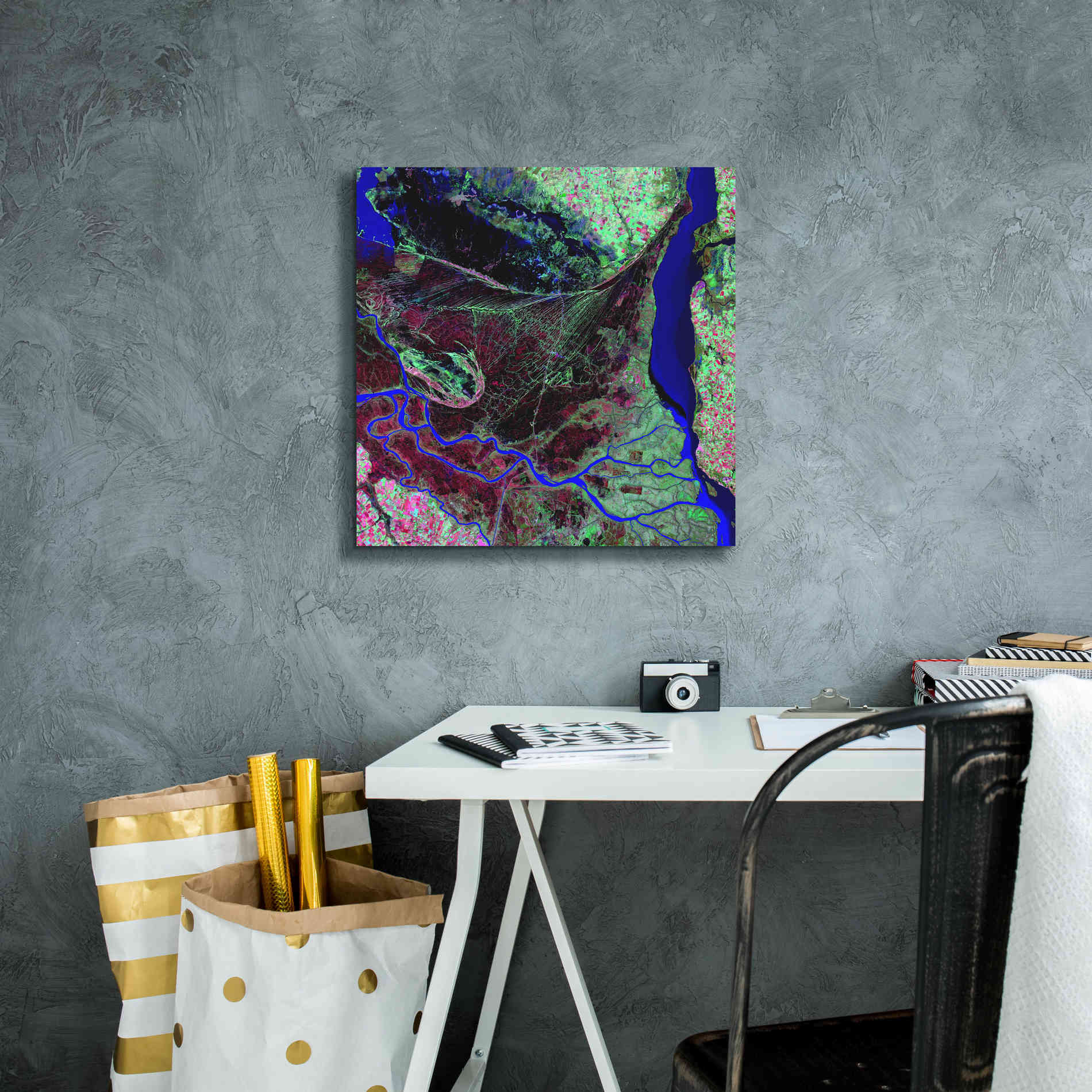 'Earth as Art: Parana River Delta' Canvas Wall Art,18 x 18