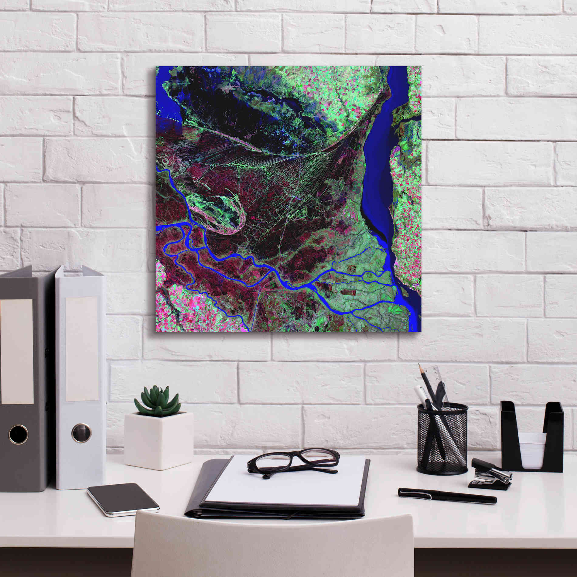 'Earth as Art: Parana River Delta' Canvas Wall Art,18 x 18