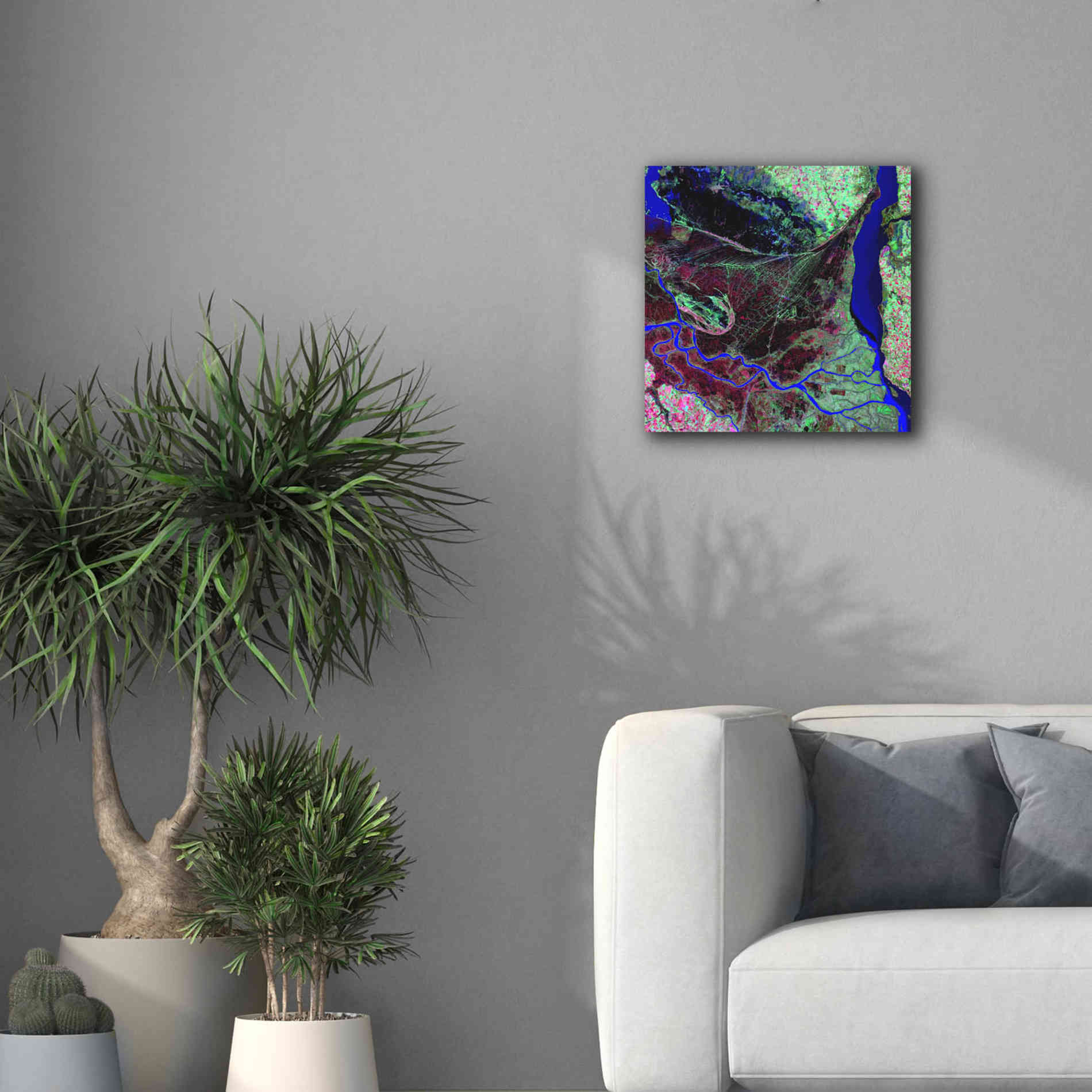 'Earth as Art: Parana River Delta' Canvas Wall Art,18 x 18