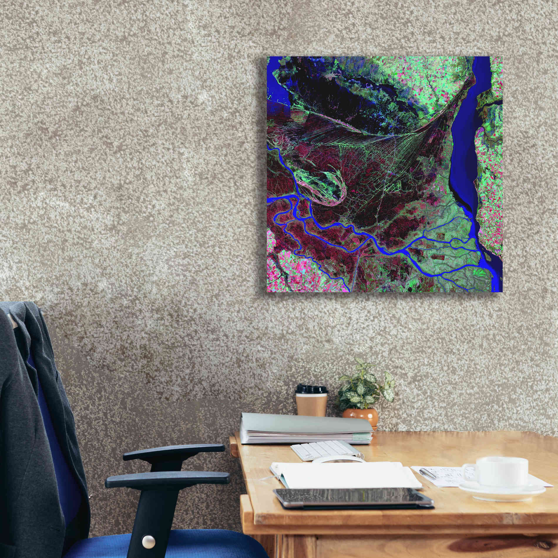 'Earth as Art: Parana River Delta' Canvas Wall Art,26 x 26