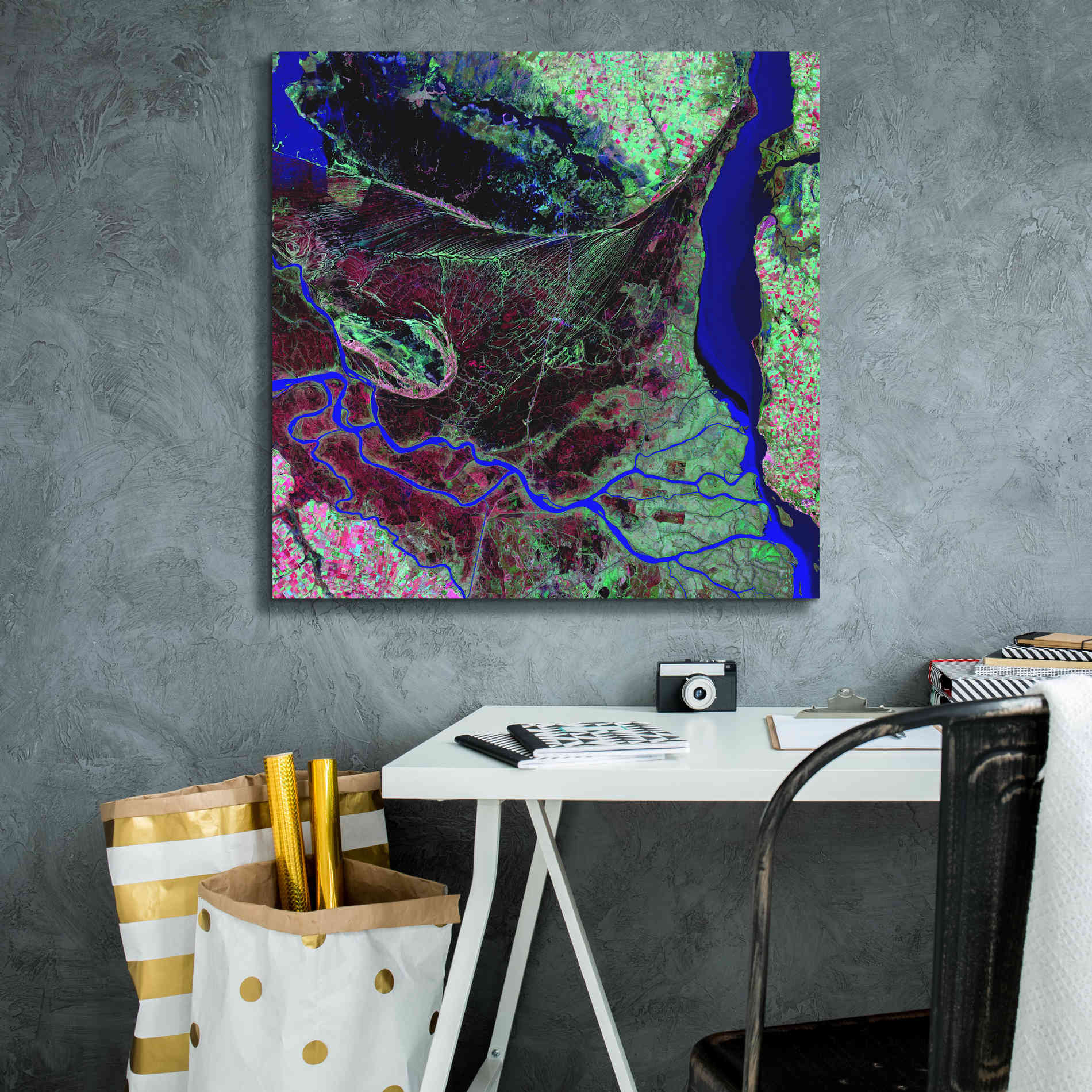 'Earth as Art: Parana River Delta' Canvas Wall Art,26 x 26