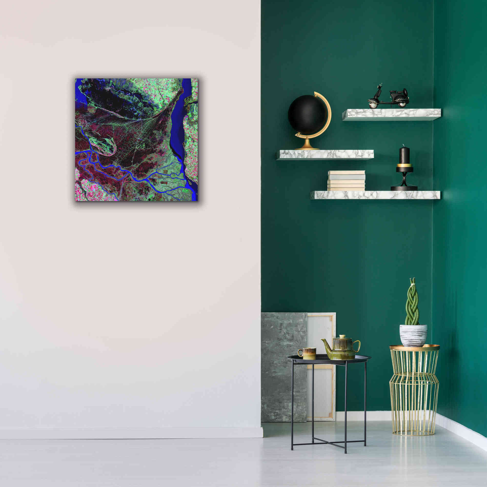 'Earth as Art: Parana River Delta' Canvas Wall Art,26 x 26