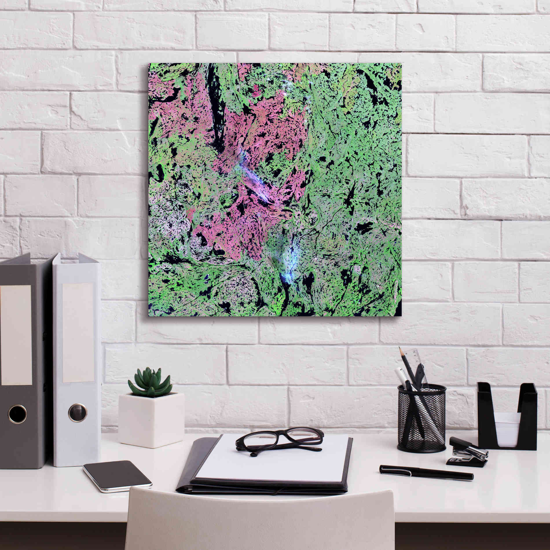 'Earth as Art: Yellowknife Wetlands' Canvas Wall Art,18 x 18