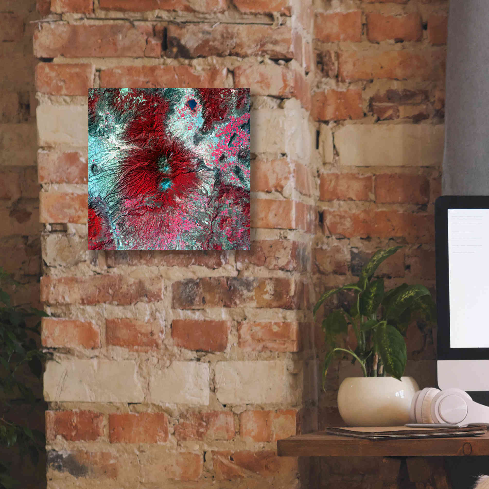 'Earth as Art: Colima Volcano' Canvas Wall Art,12 x 12