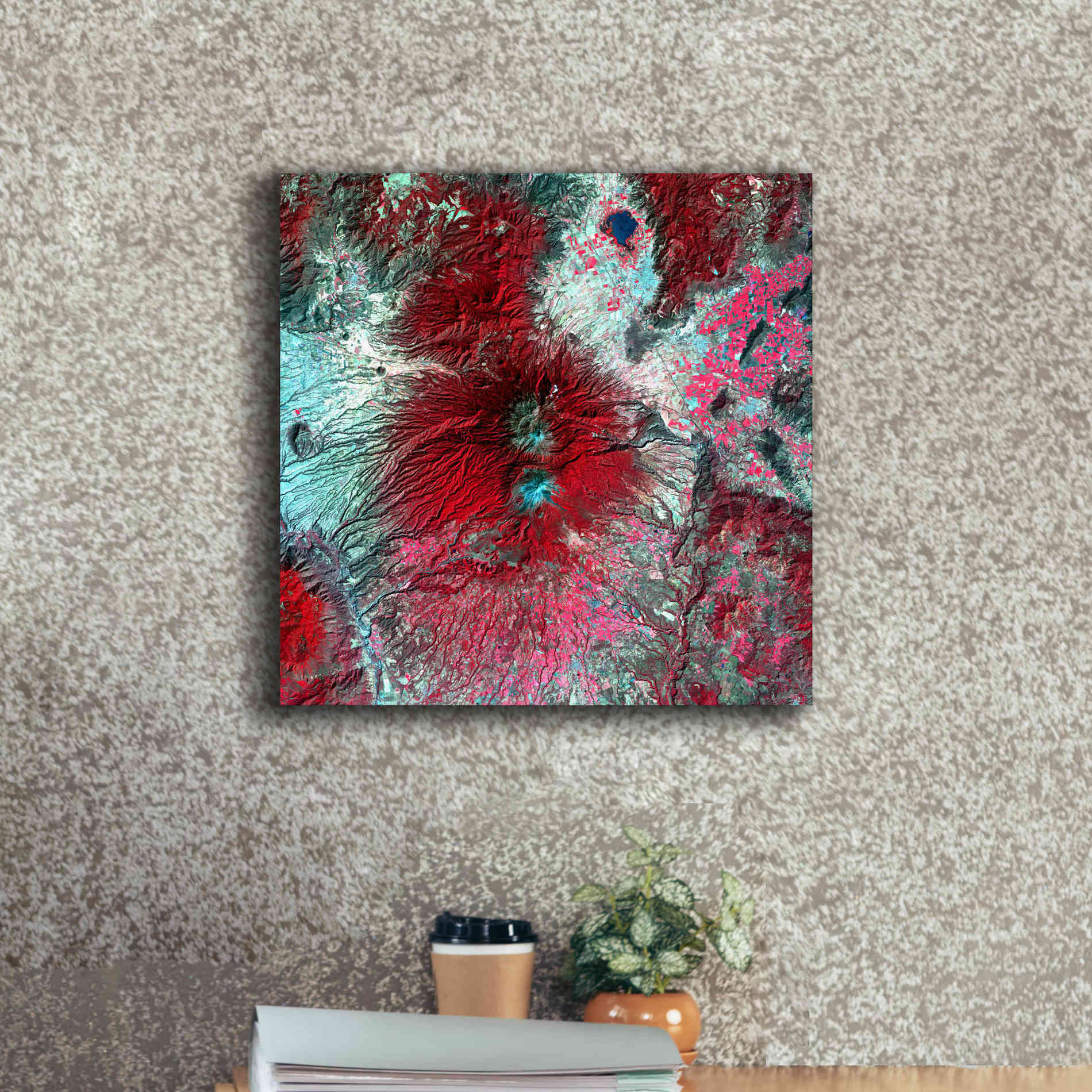 'Earth as Art: Colima Volcano' Canvas Wall Art,18 x 18