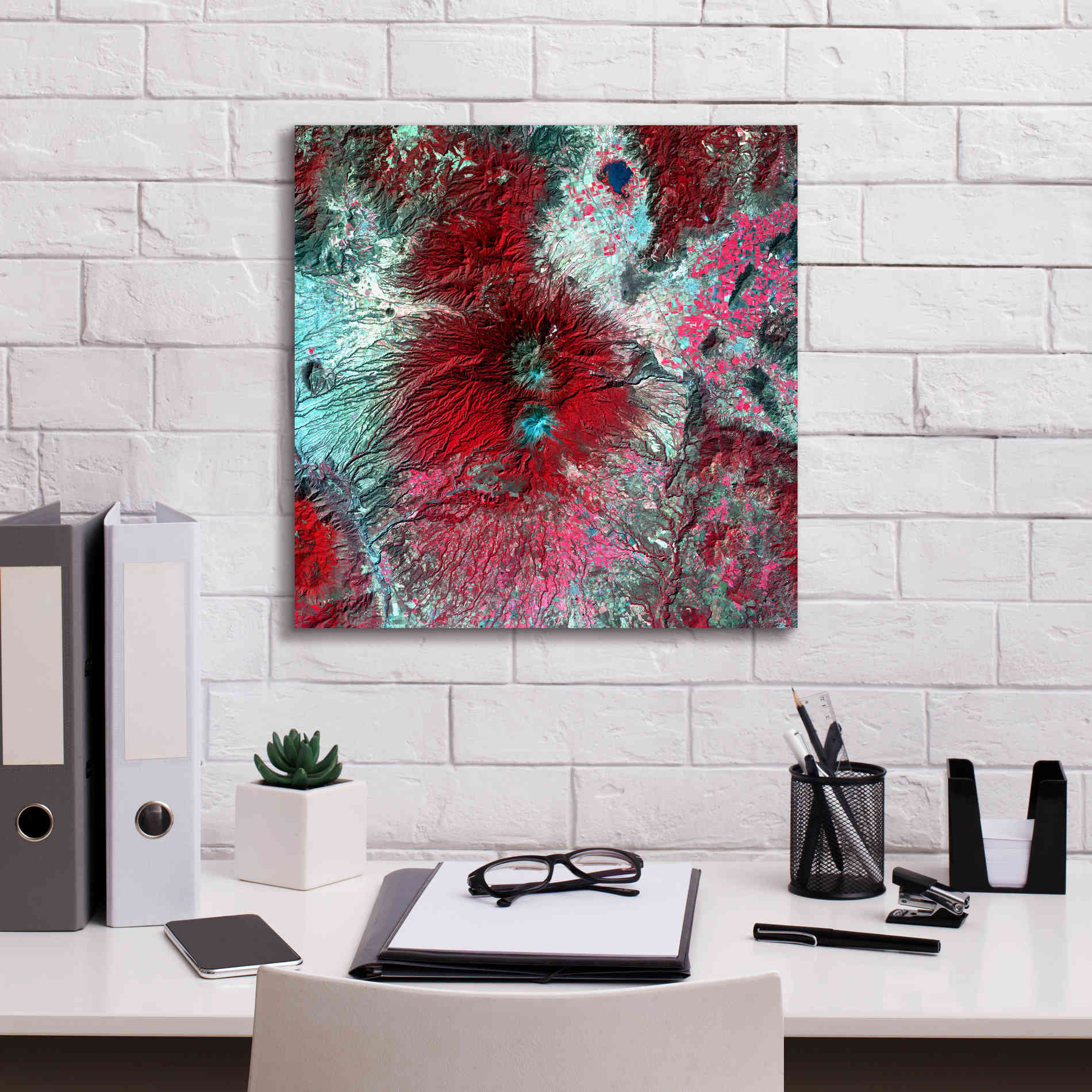 'Earth as Art: Colima Volcano' Canvas Wall Art,18 x 18